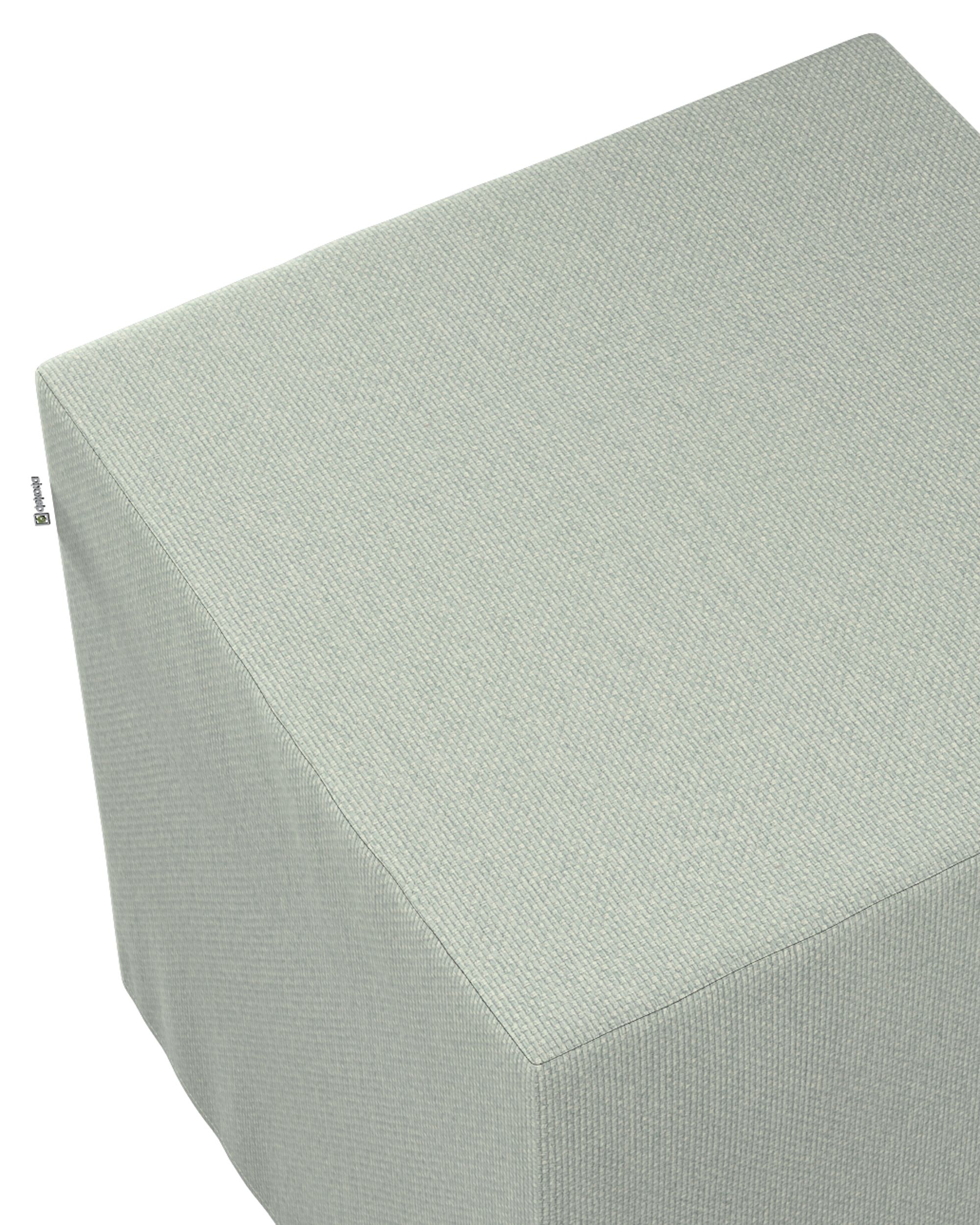Pouf cube Nano couleur bleu tissu tresse (hover)