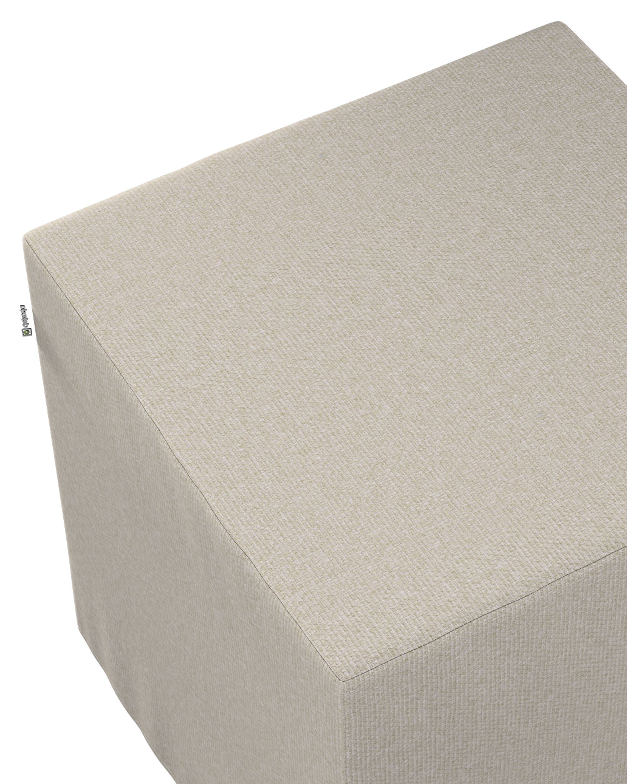 Pouf cube Nano couleur gris tissu tresse (hover)