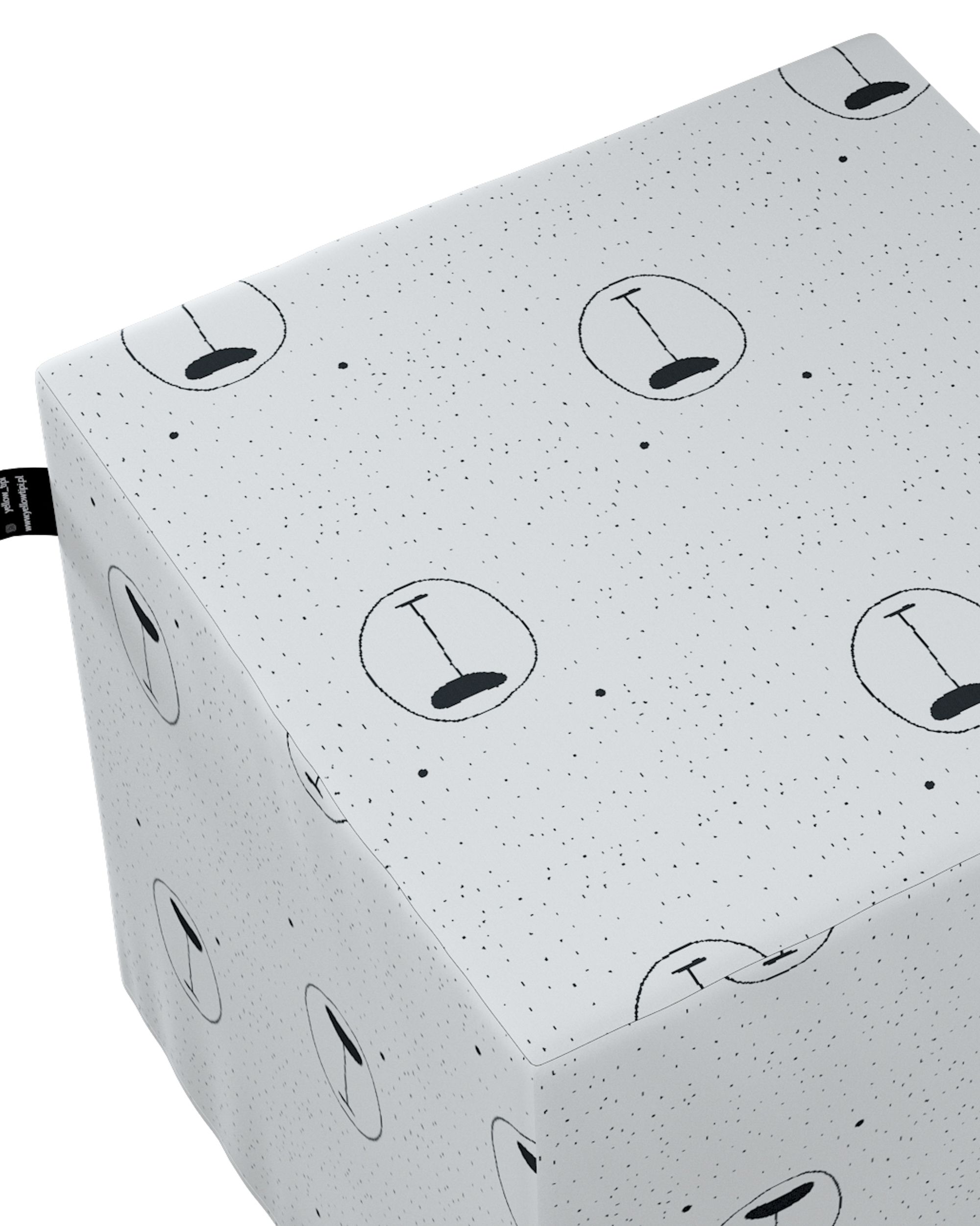 Pouf cube Nano couleur blanc tissu à motifs (hover)