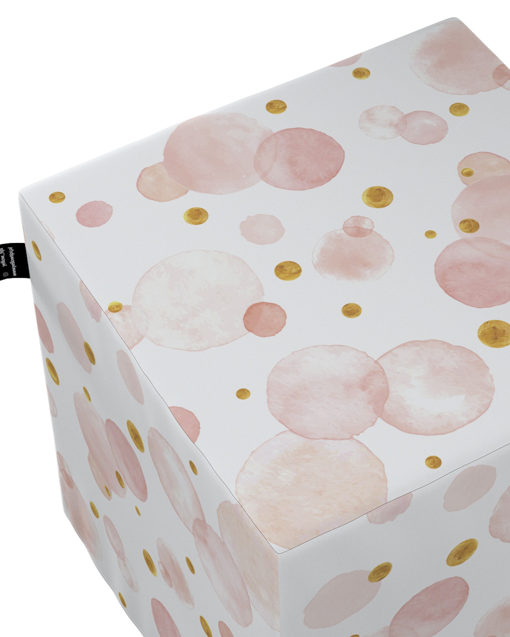Pouf cube Nano couleur rose tissu à motifs (hover)
