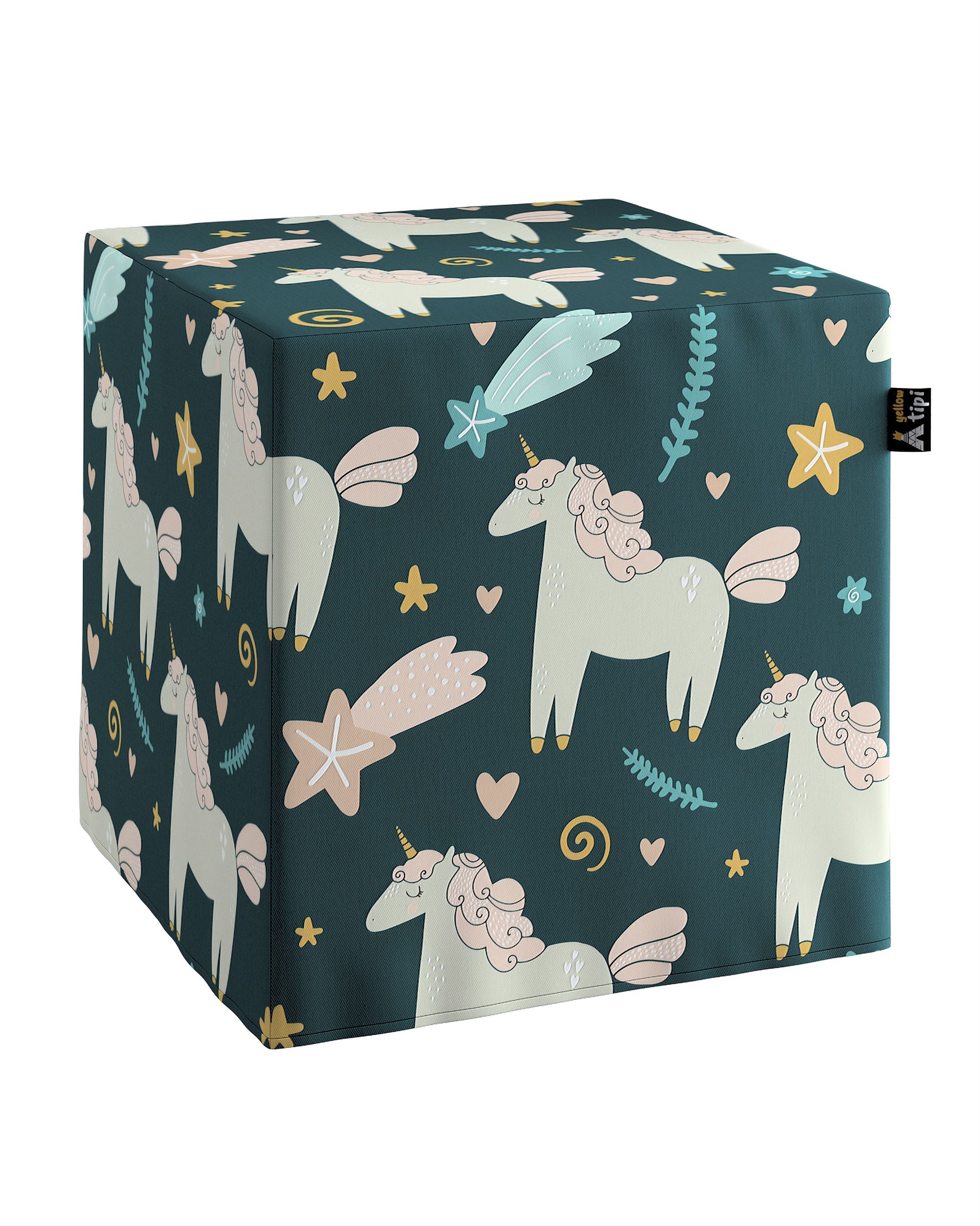 Pouf cube Nano couleur marron tissu à motifs