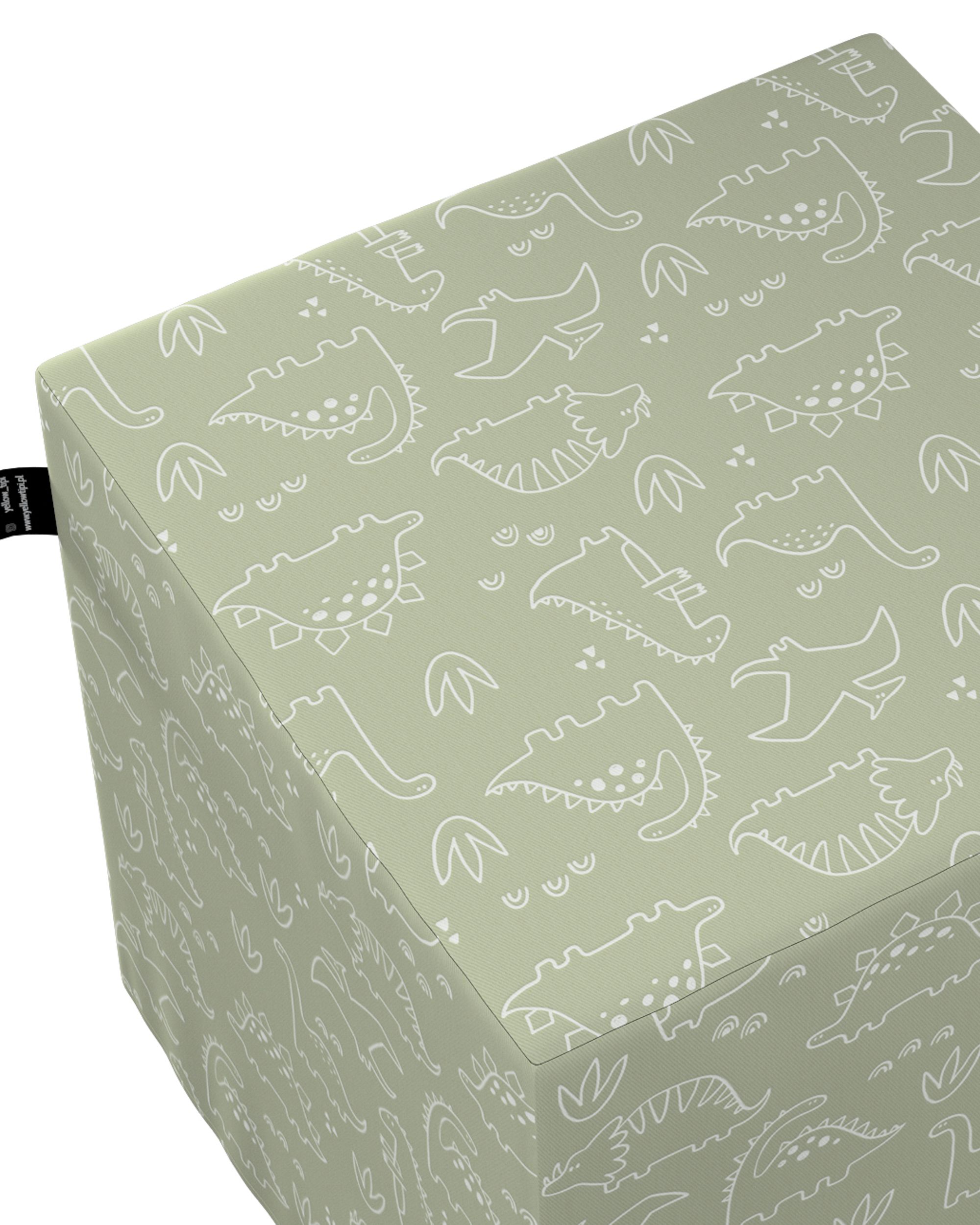 Pouf cube Nano couleur vert tissu à motifs (hover)