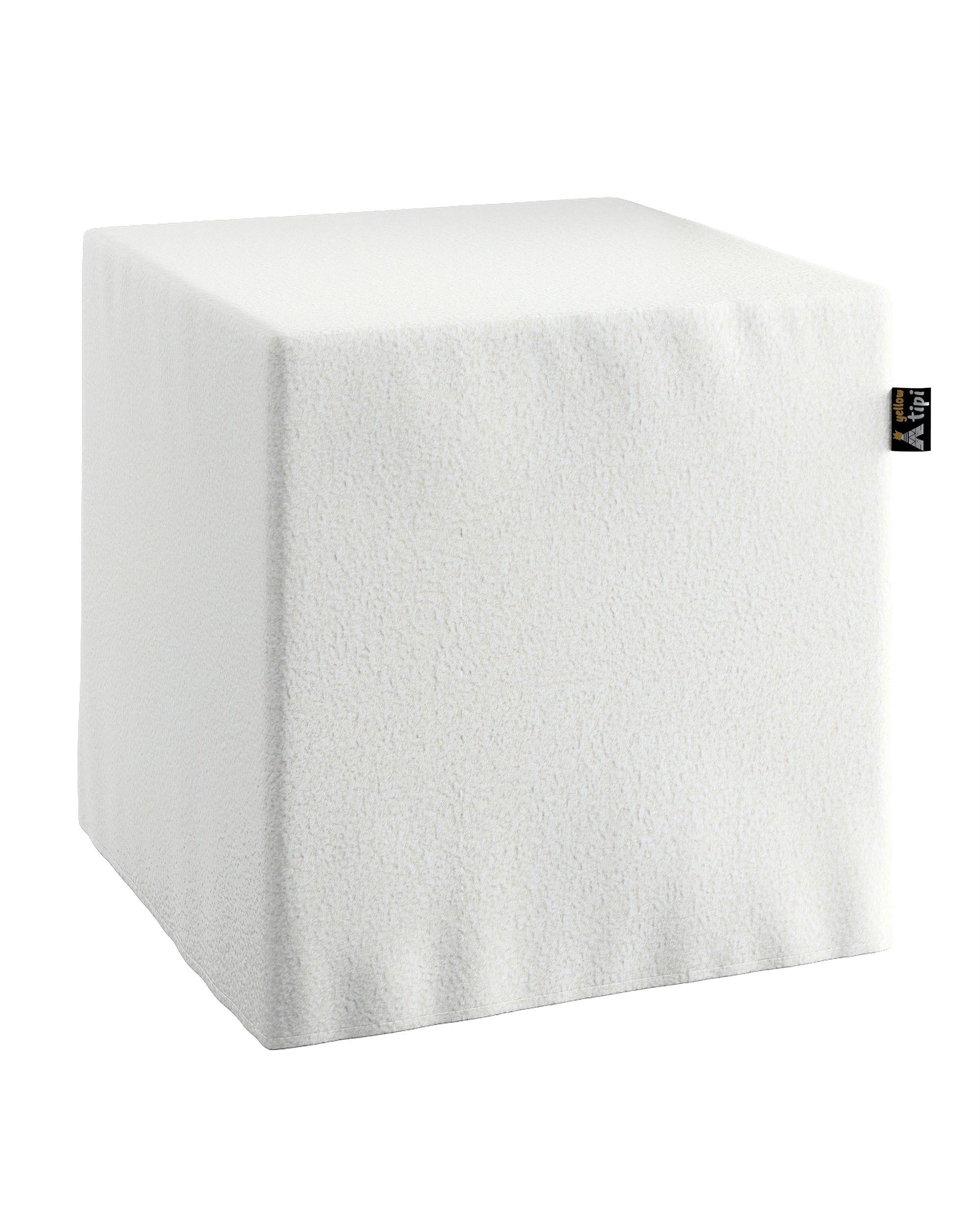 Pouf cube Nano couleur blanc tissu tresse