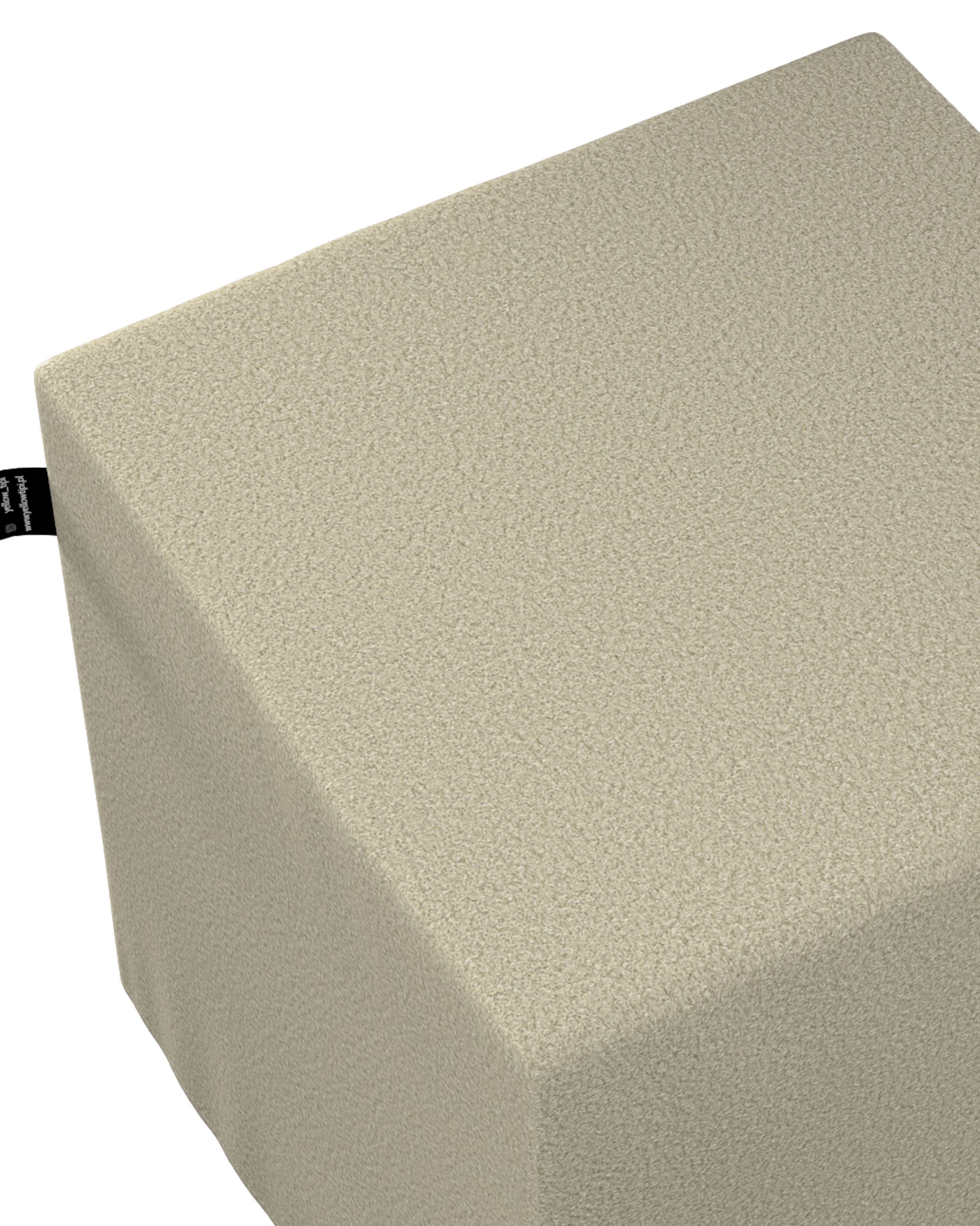 Pouf cube Nano couleur beige tissu tresse (hover)