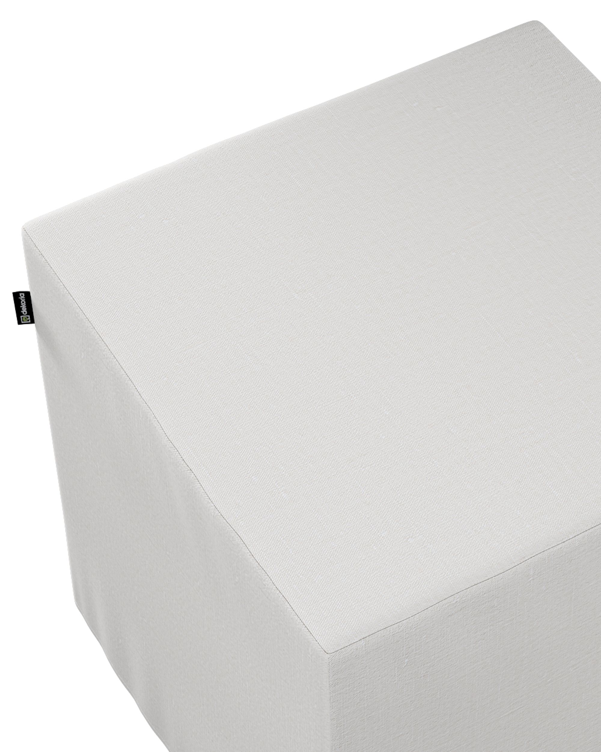 Housse pour pouf cube Nano couleur blanc tissu semi-transparent, tresse (hover)