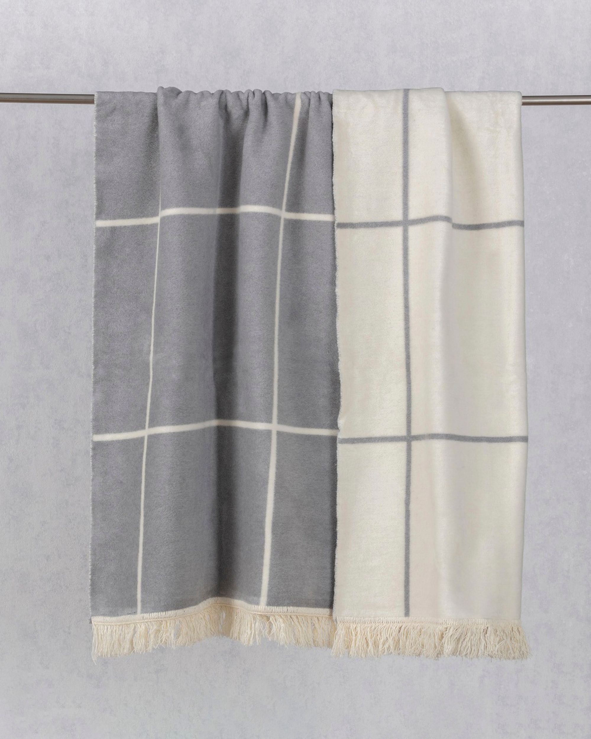 Couverture Cotton Cloud 150x200 Grey&Ecru Check (hover)