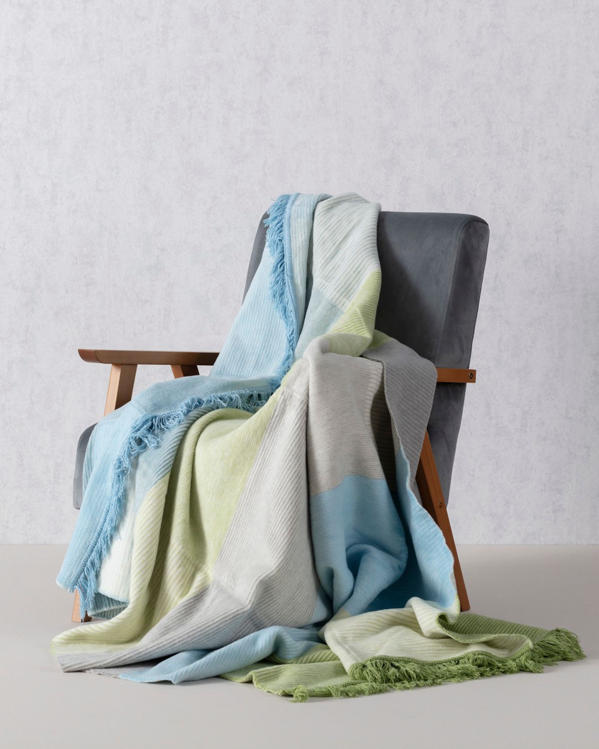 Couverture Cotton Cloud 150x200cm Pastel Green&Blue