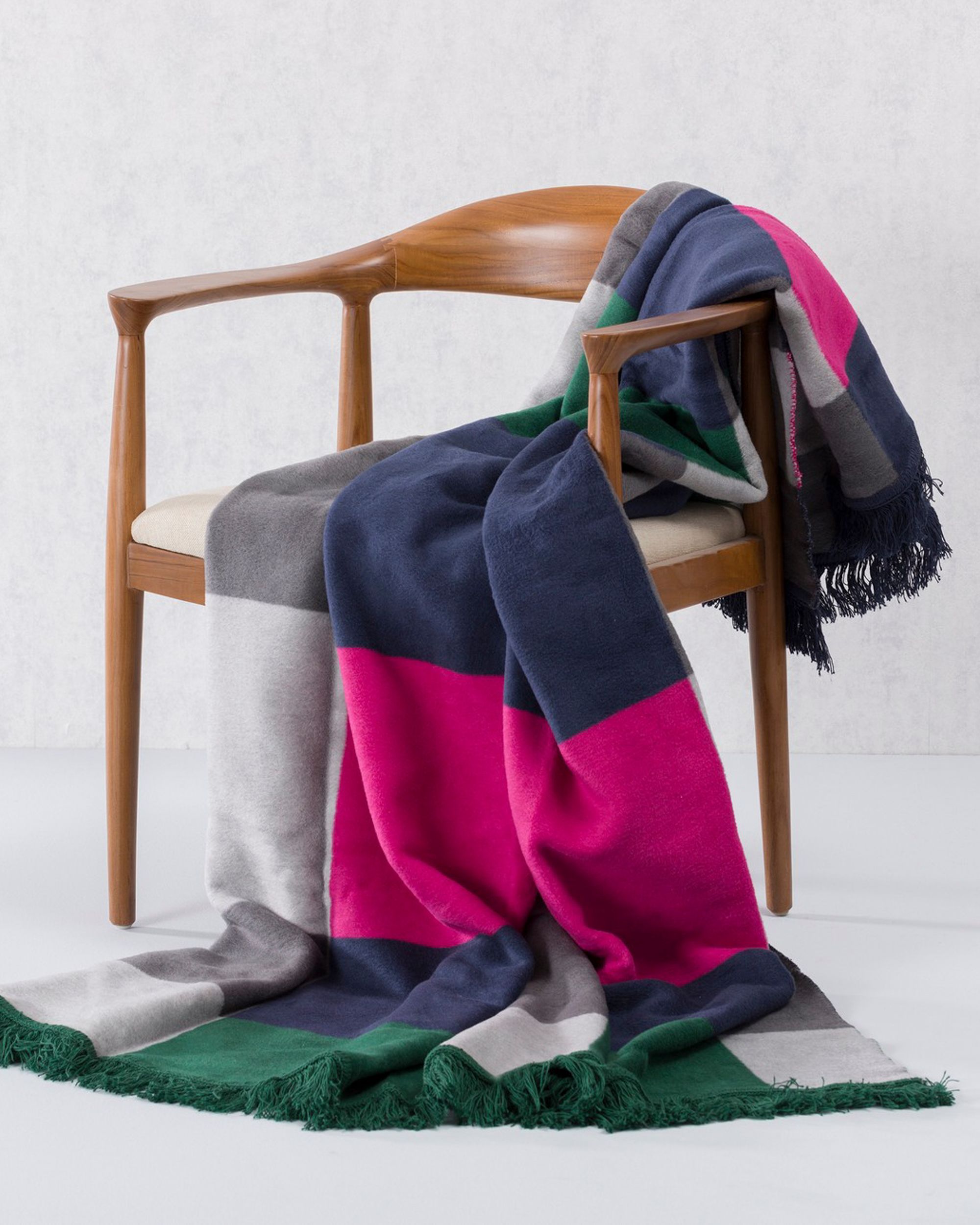 Couverture Cotton Cloud 150x200cm Leaf&Fuchsia