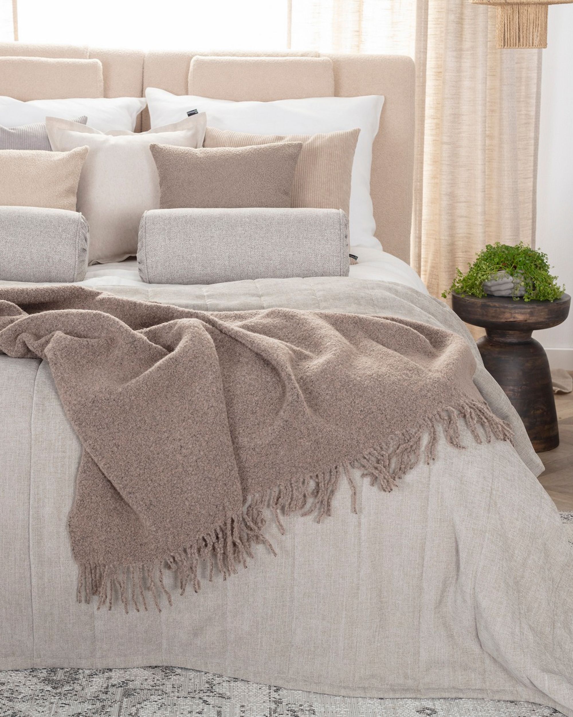 Plaid bouclette 140x200cm naturelle