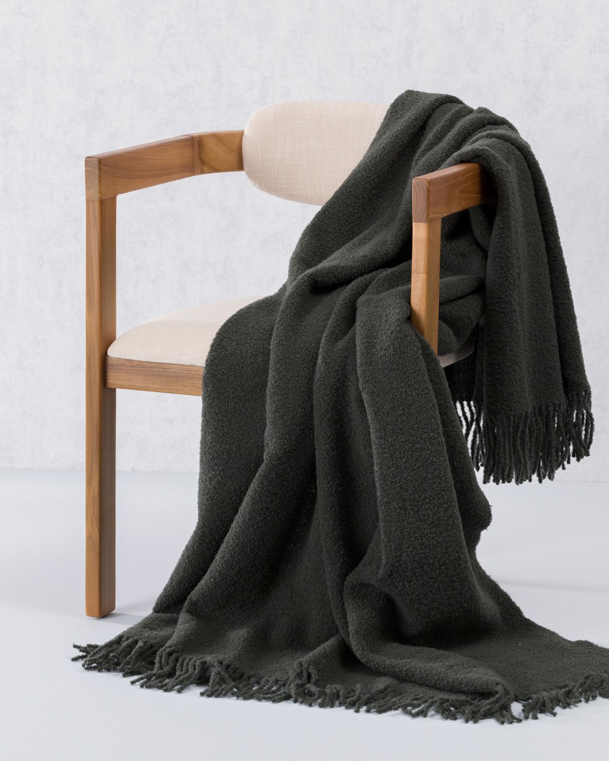 Plaid Boucle 140x200cm vert laurier