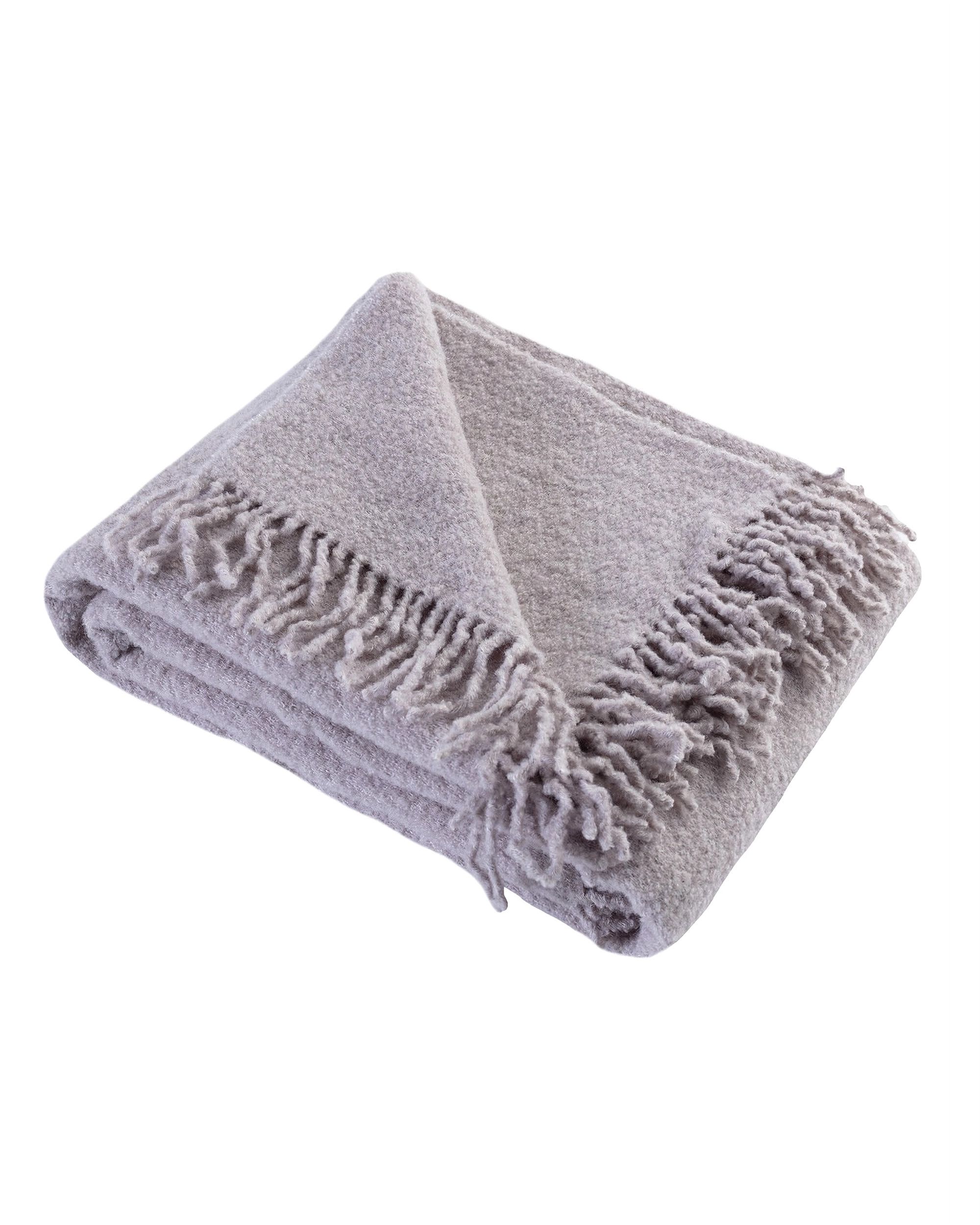 Plaid Boucle 140x200cm gris clair