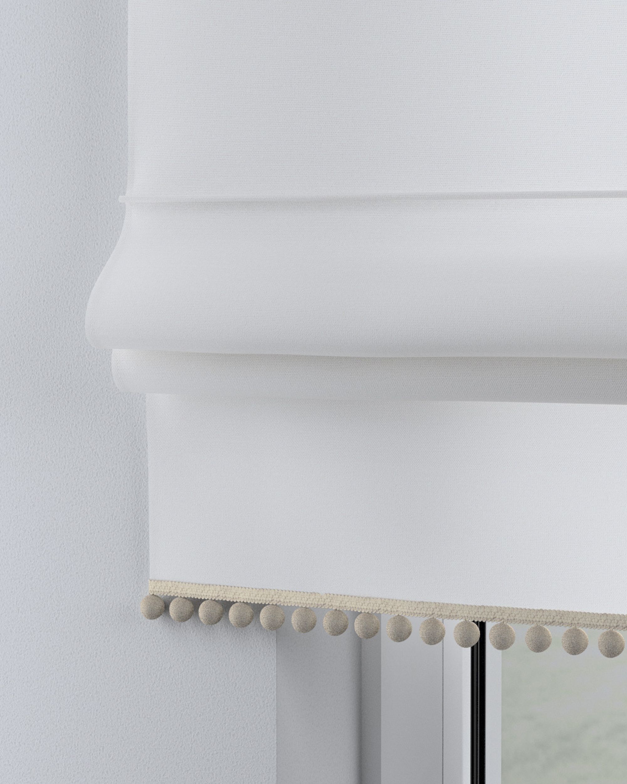 Store bateau à pompons couleur blanc
