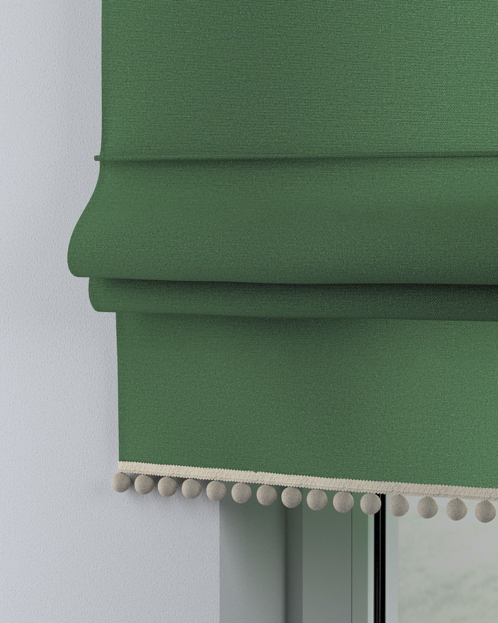 Store bateau à pompons couleur vert