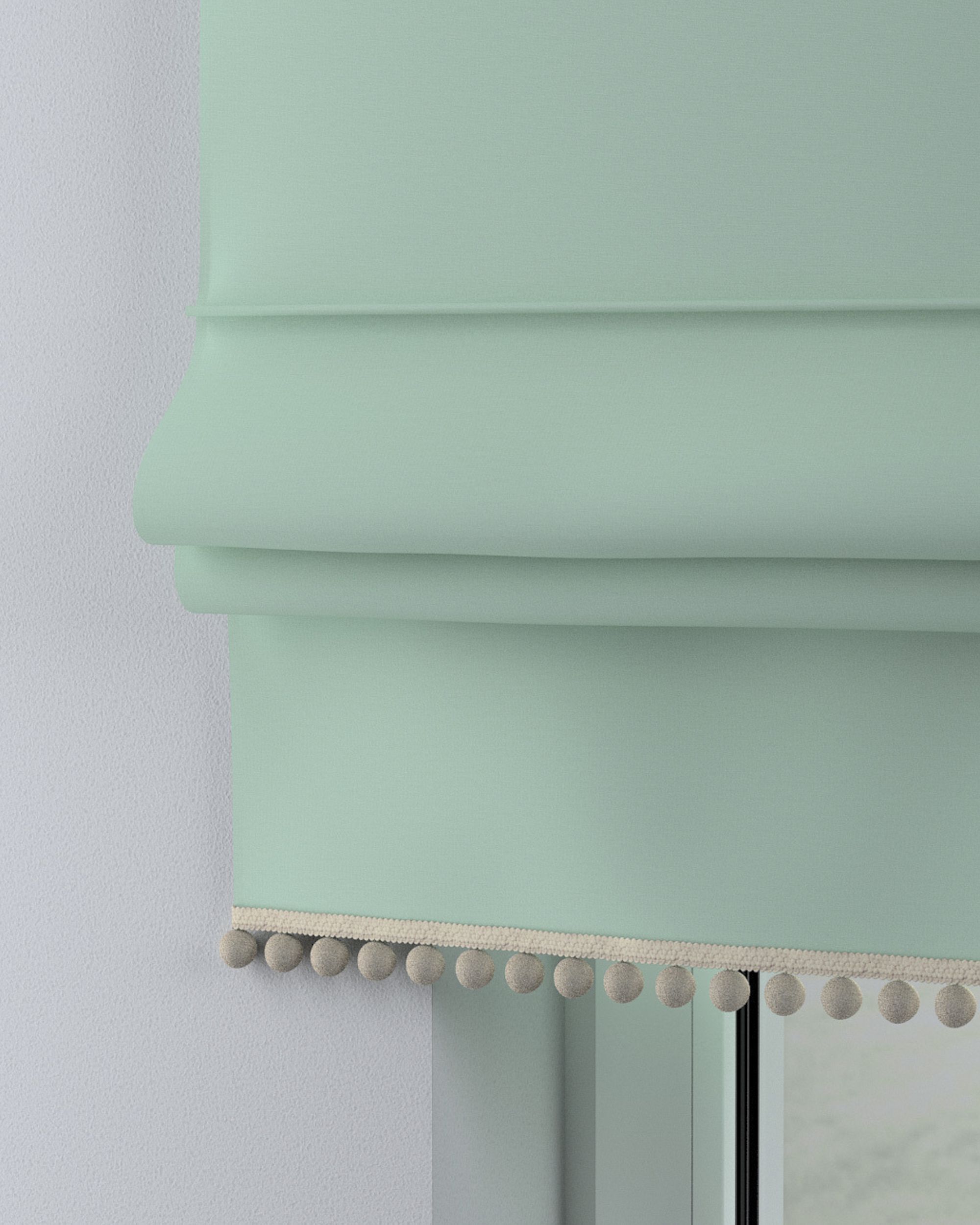 Store bateau à pompons couleur vert