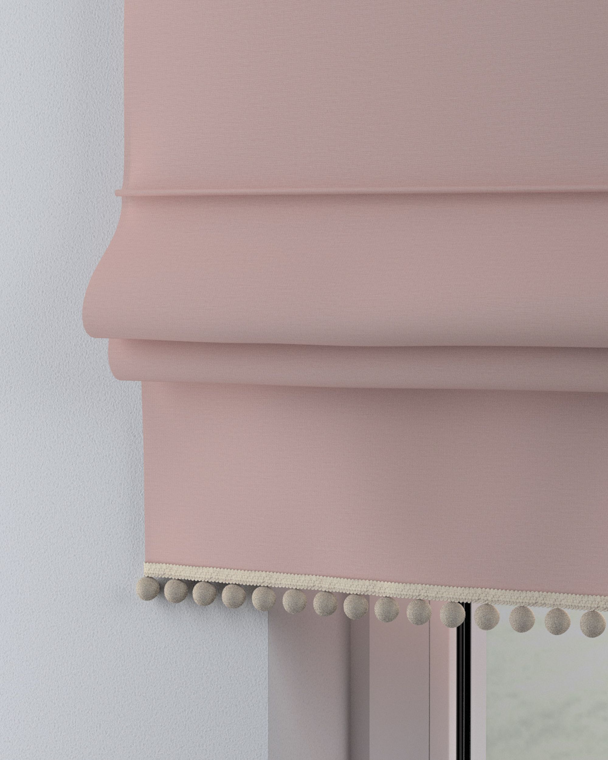 Store bateau à pompons couleur rose