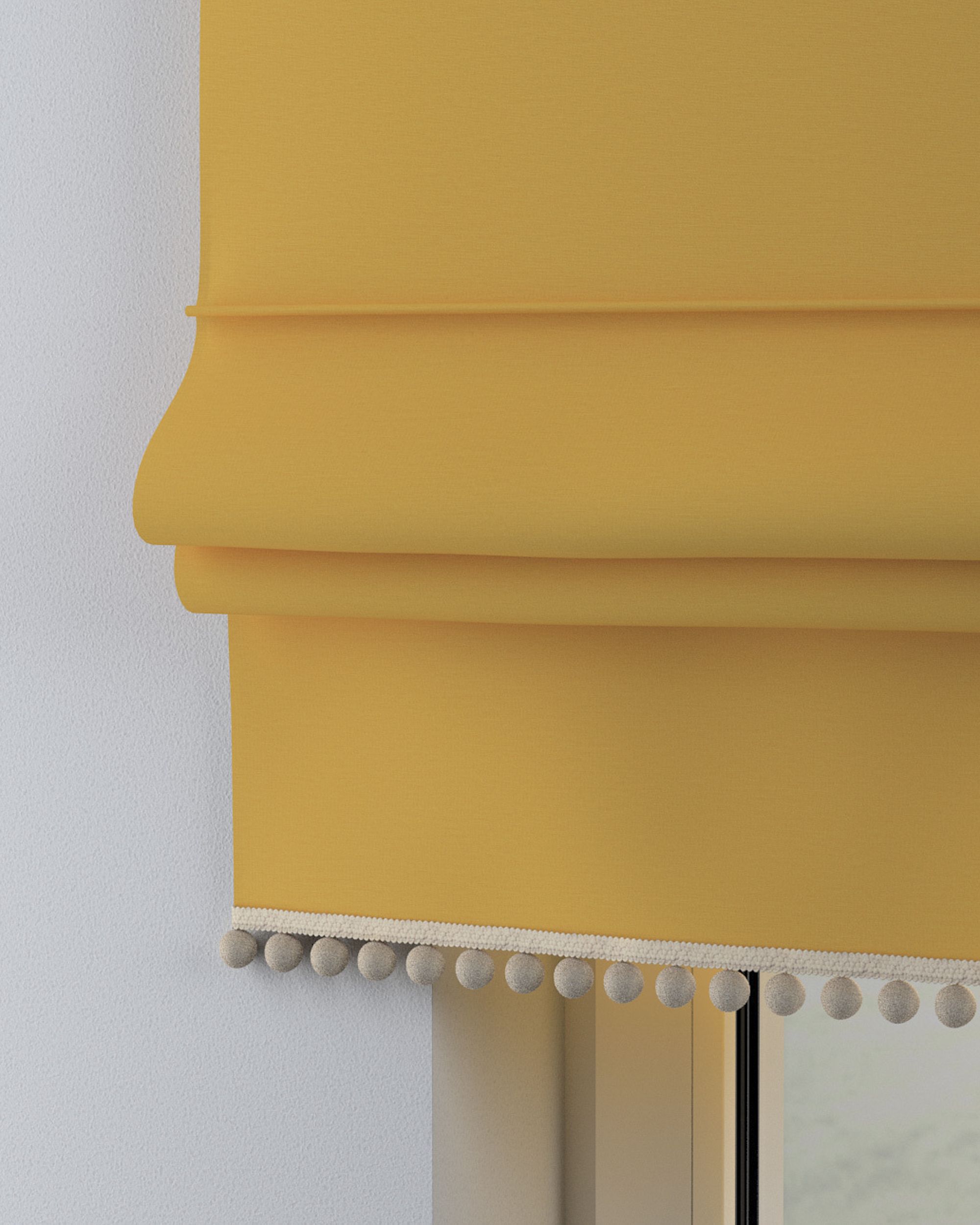 Store bateau à pompons couleur jaune