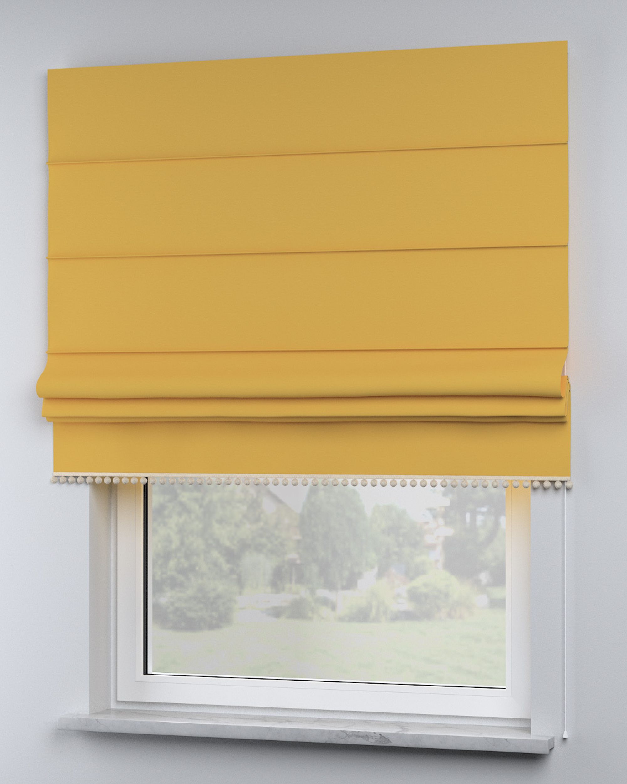 Store bateau à pompons couleur jaune (hover)