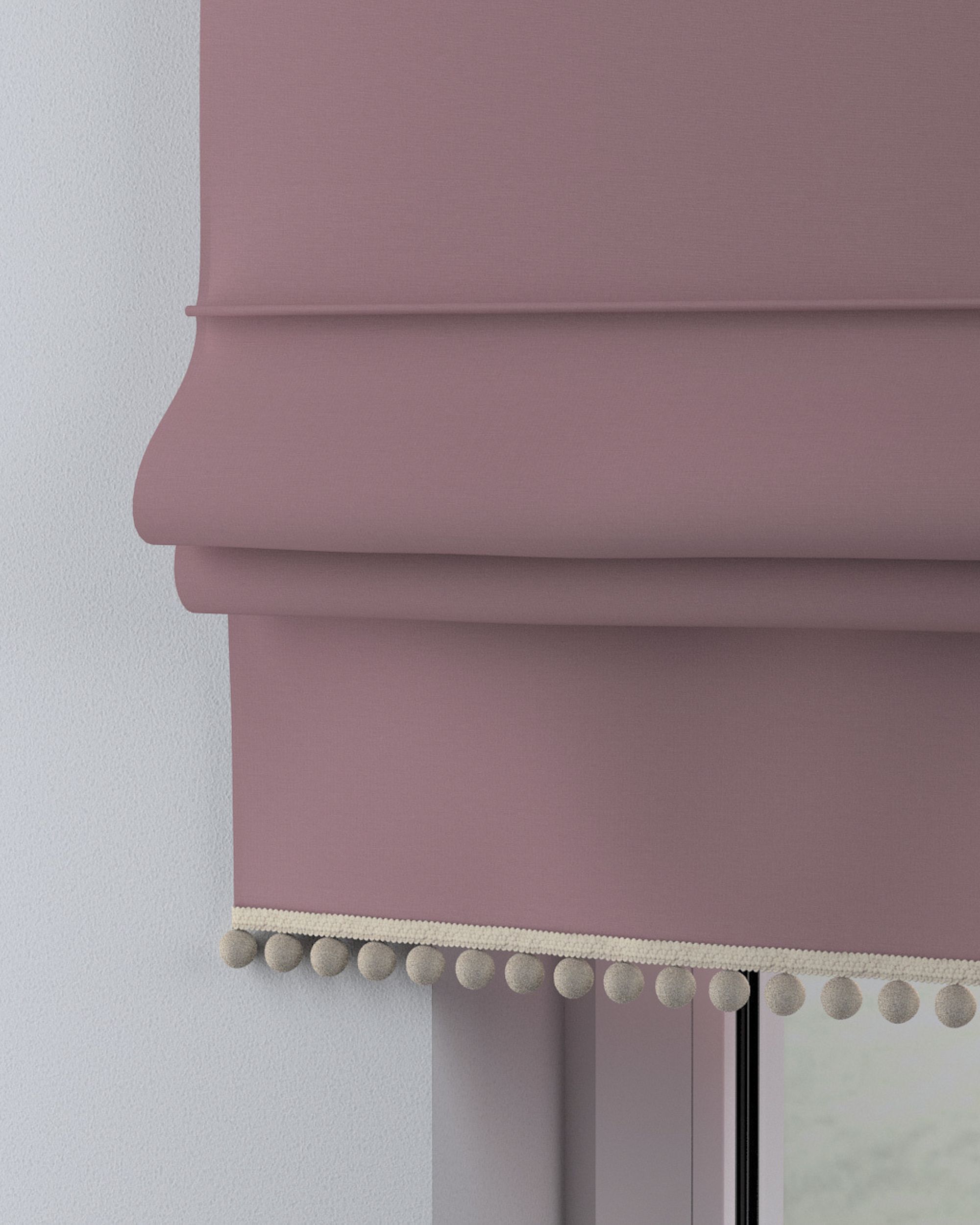Store bateau à pompons couleur rose