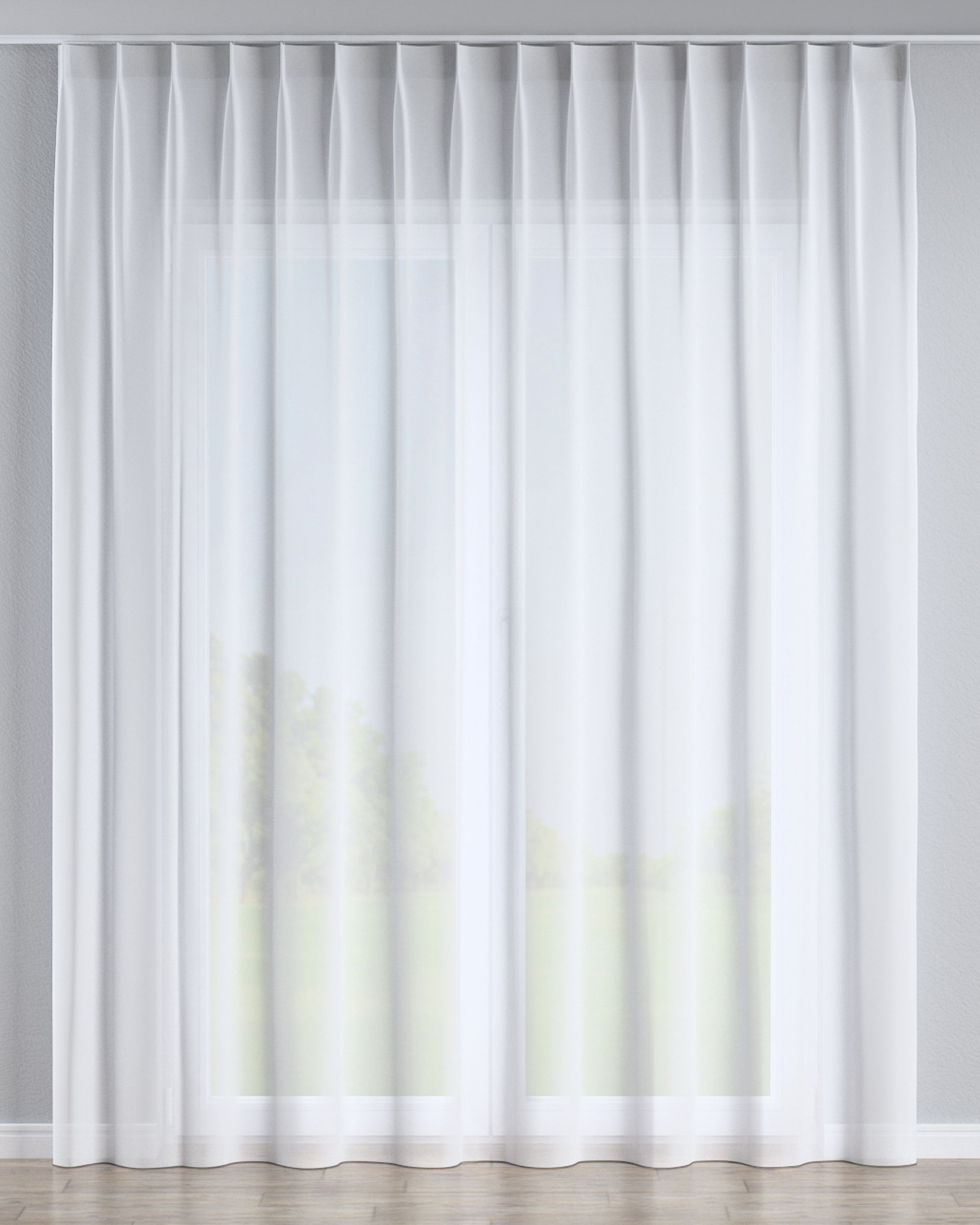 1484-181-15 couleur blanc tissu semi-transparent, tresse