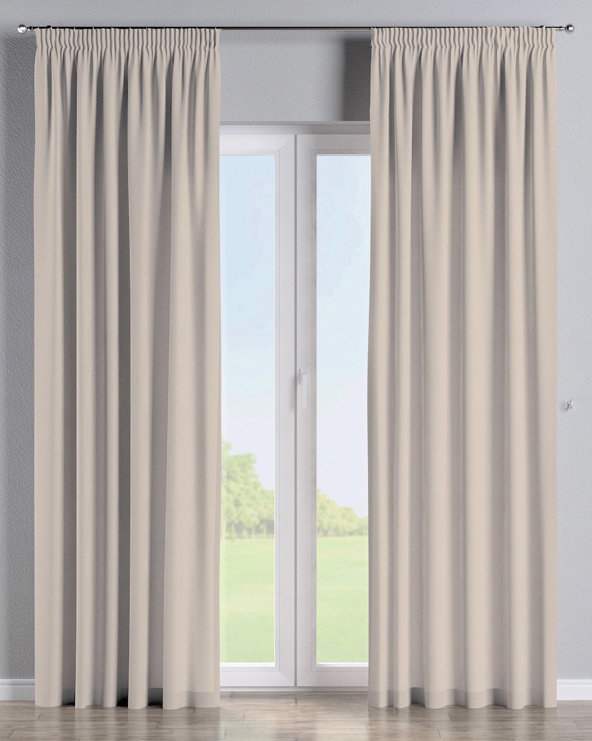 Rideau sur un ruban fronceur 1 pièce couleur beige