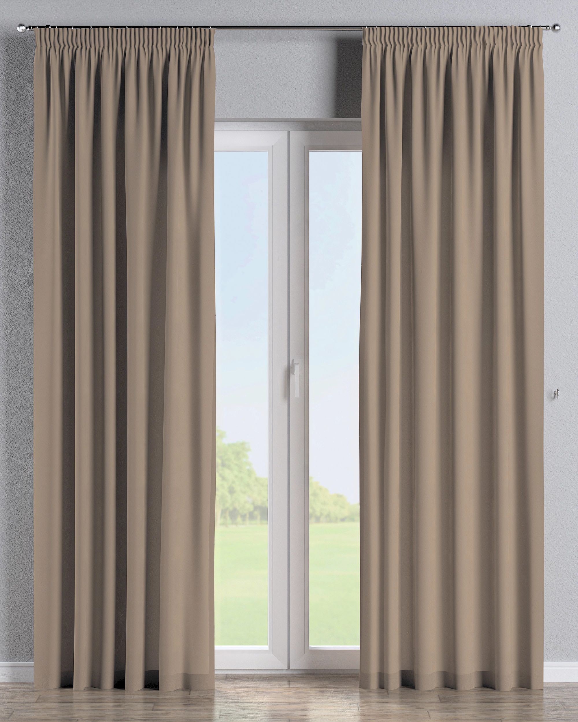 Rideau sur un ruban fronceur 1 pièce couleur beige