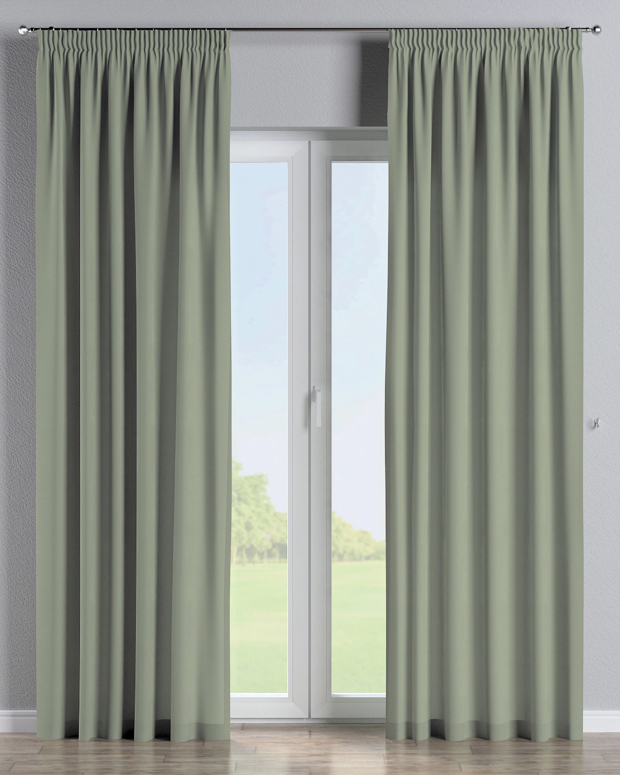 Rideau sur un ruban fronceur 1 pièce couleur vert