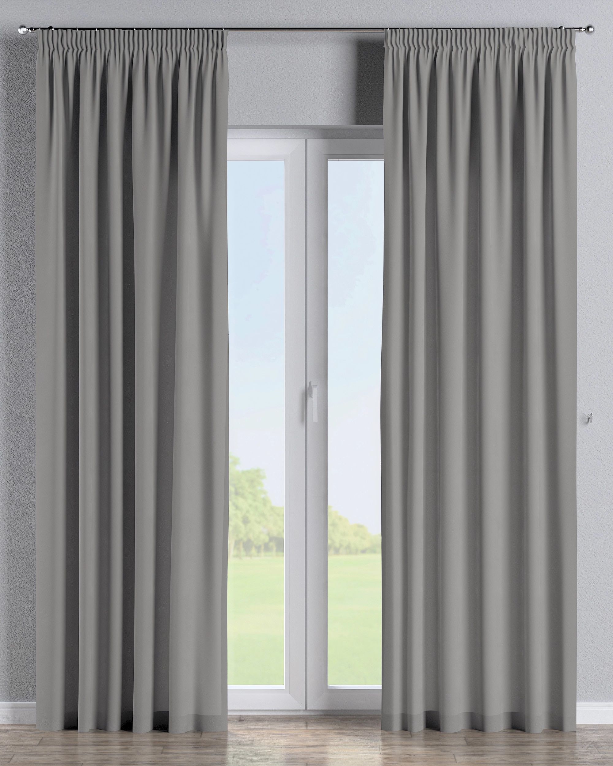 Rideau sur un ruban fronceur 1 pièce couleur gris