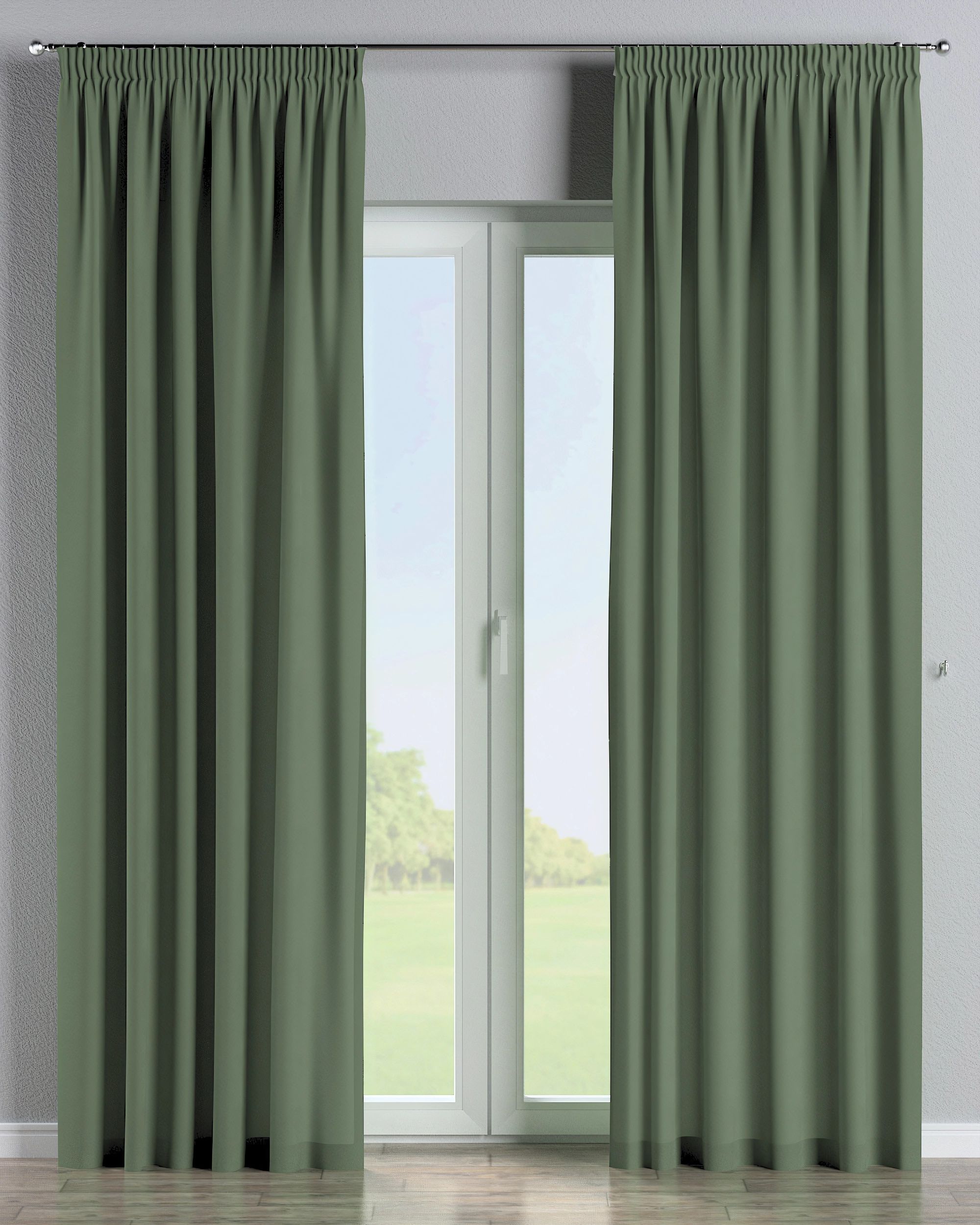 Rideau sur un ruban fronceur 1 pièce couleur vert