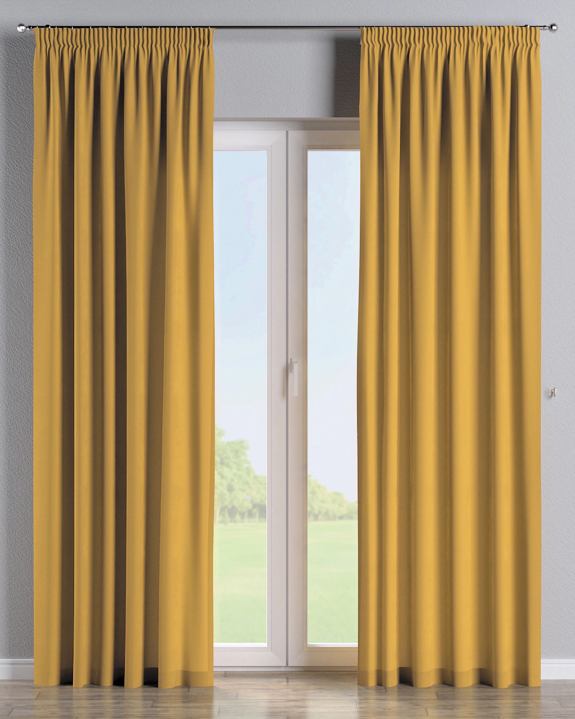 Rideau sur un ruban fronceur 1 pièce couleur jaune