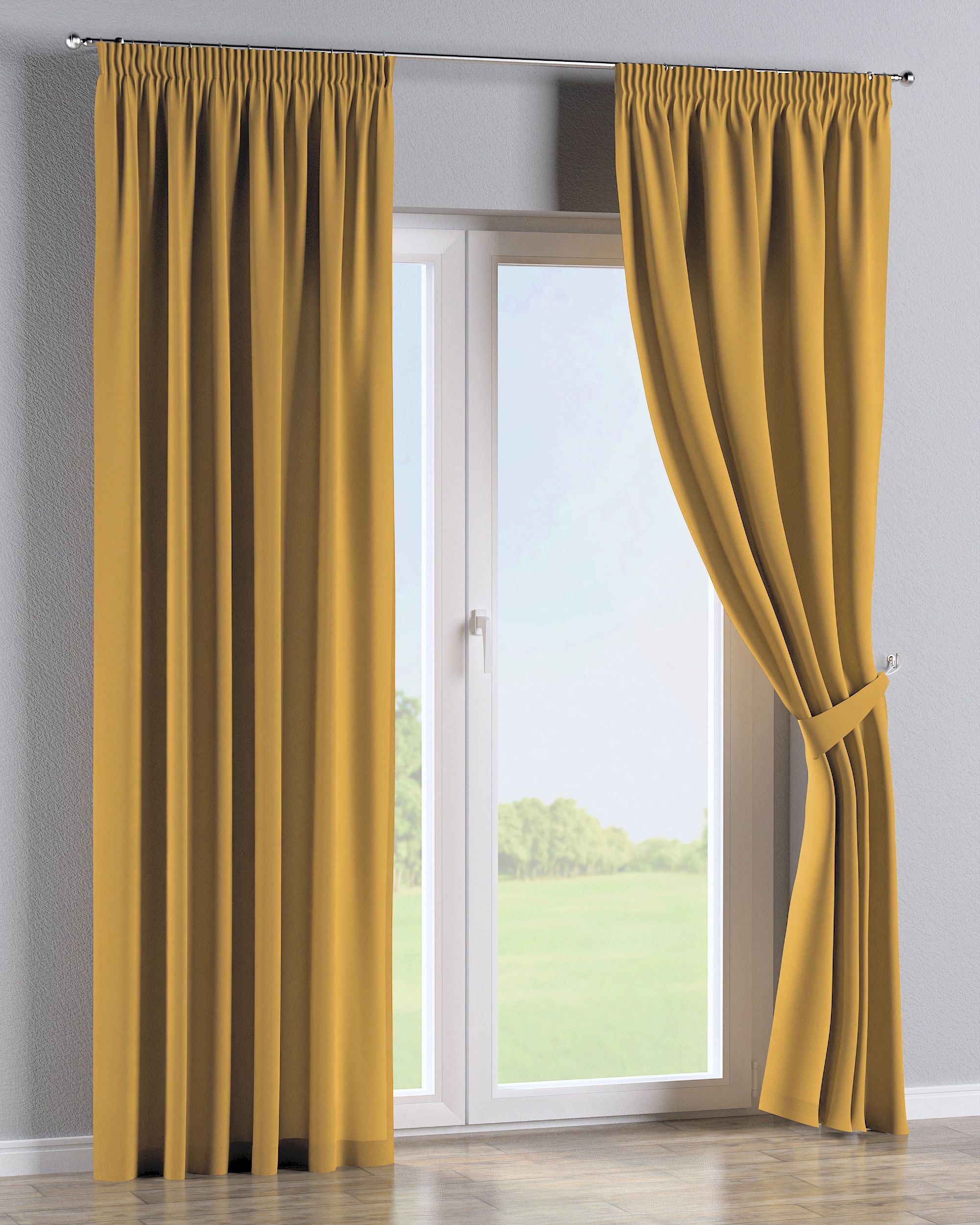 Rideau sur un ruban fronceur 1 pièce couleur jaune (hover)
