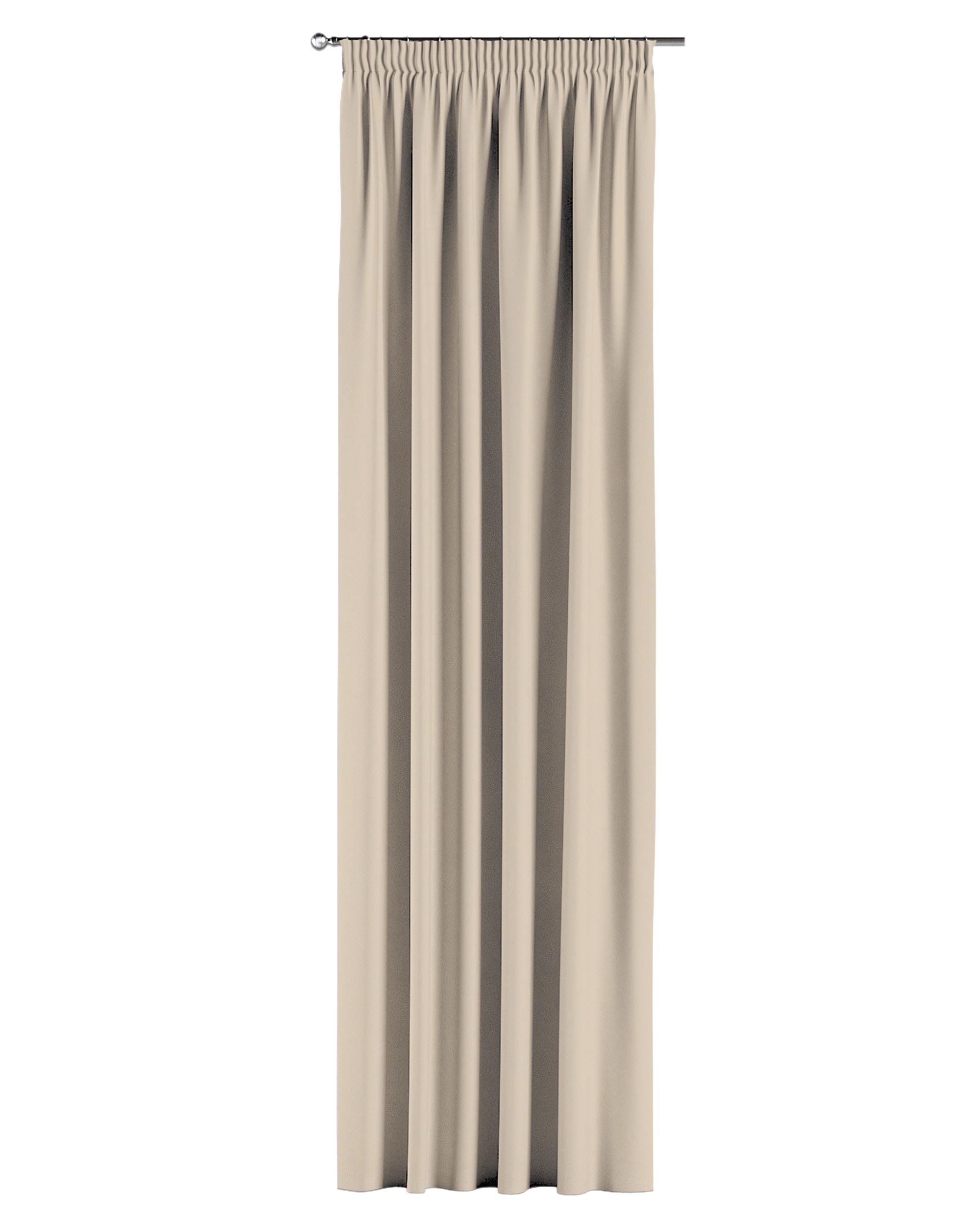 Rideau sur un ruban fronceur 1 pièce couleur beige tissu black-out (hover)