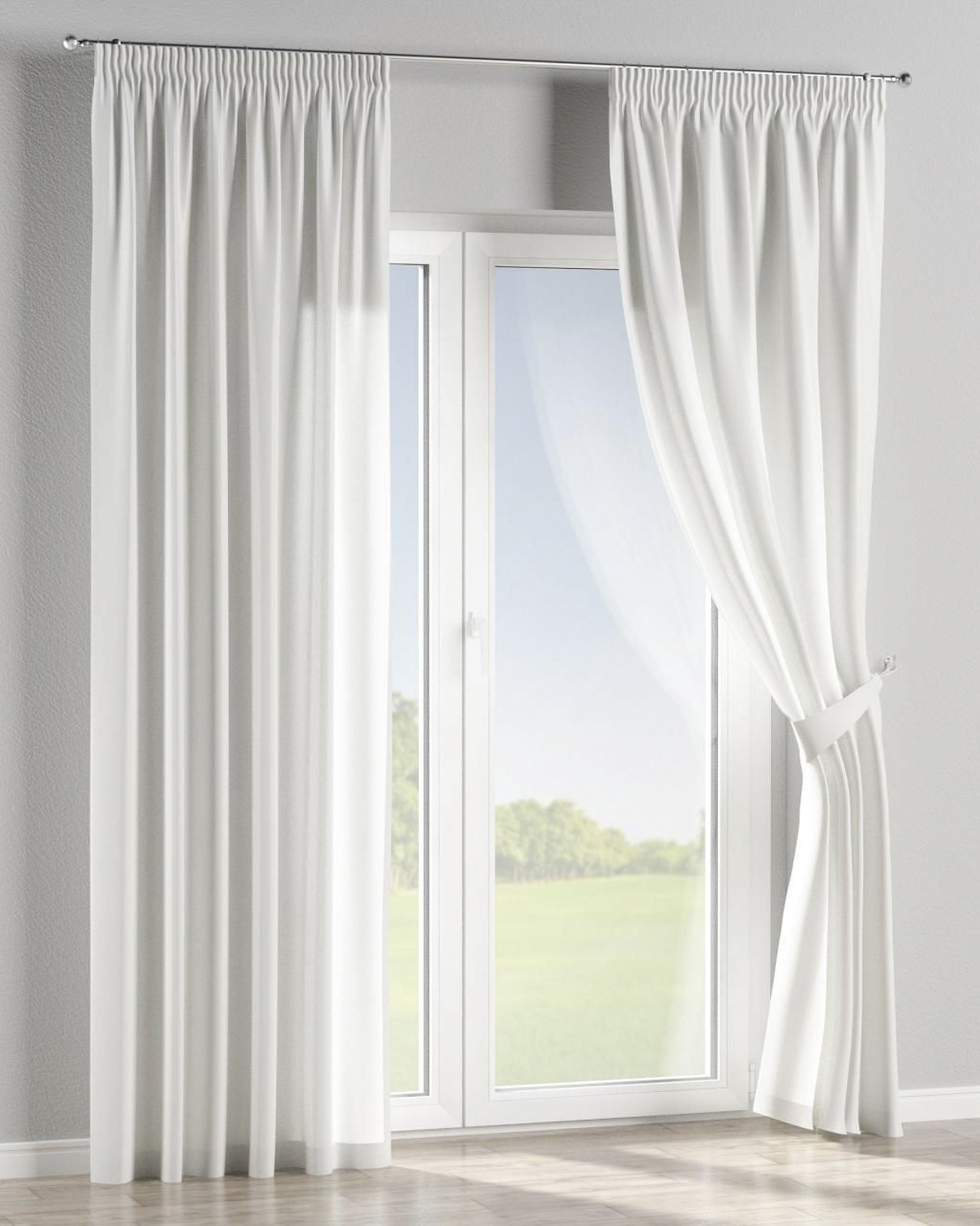 Rideau sur un ruban fronceur 1 pièce couleur noir tissu à motifs