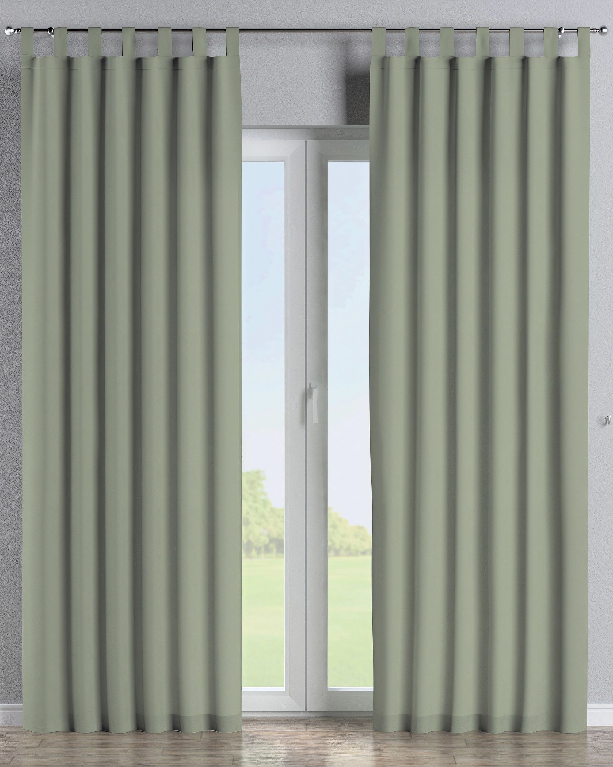 Rideau à pattes 1 pièce couleur vert