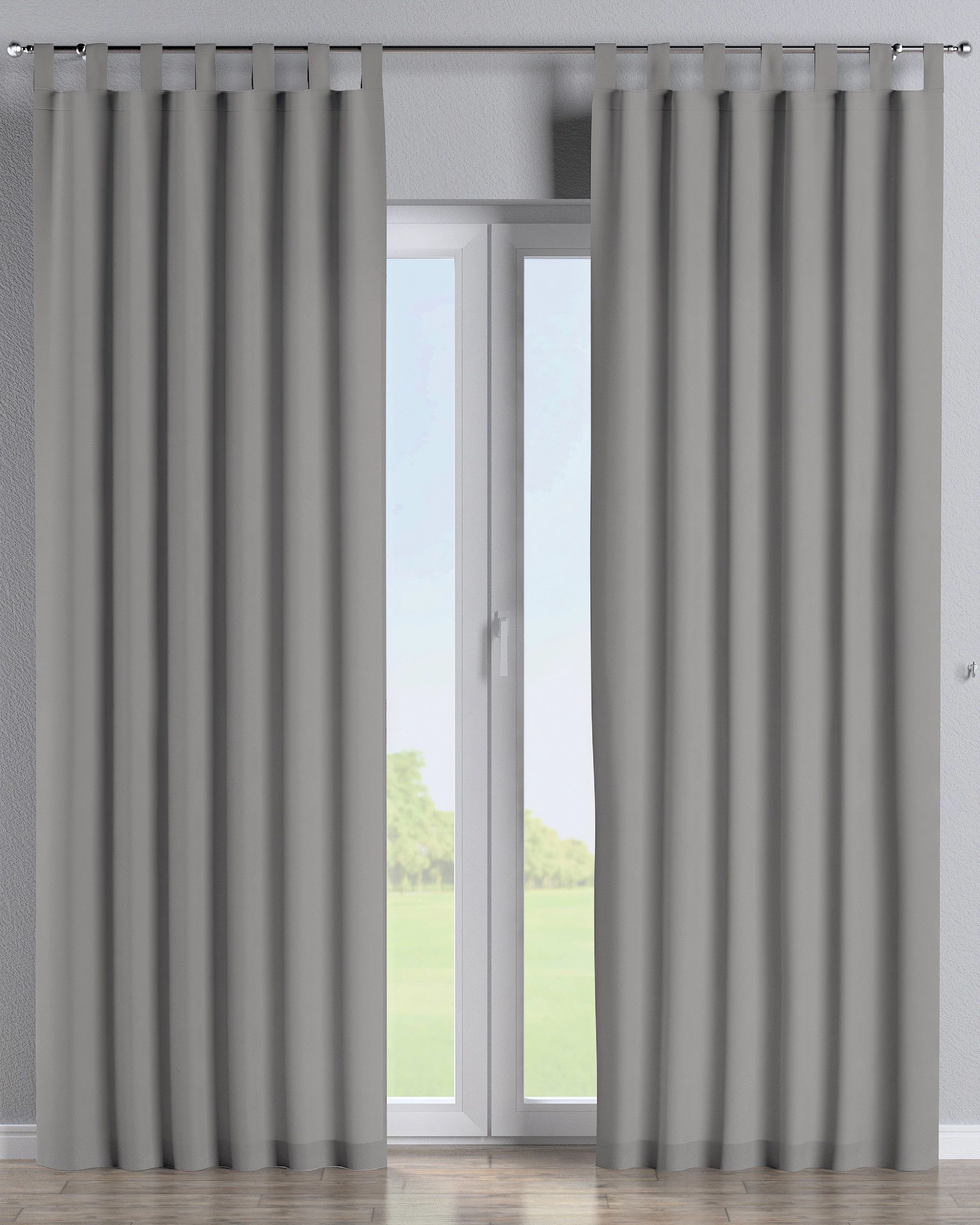 Rideau à pattes 1 pièce couleur gris
