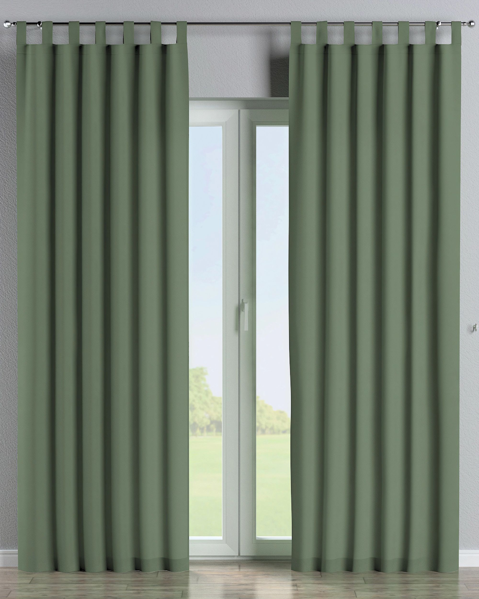 Rideau à pattes 1 pièce couleur vert