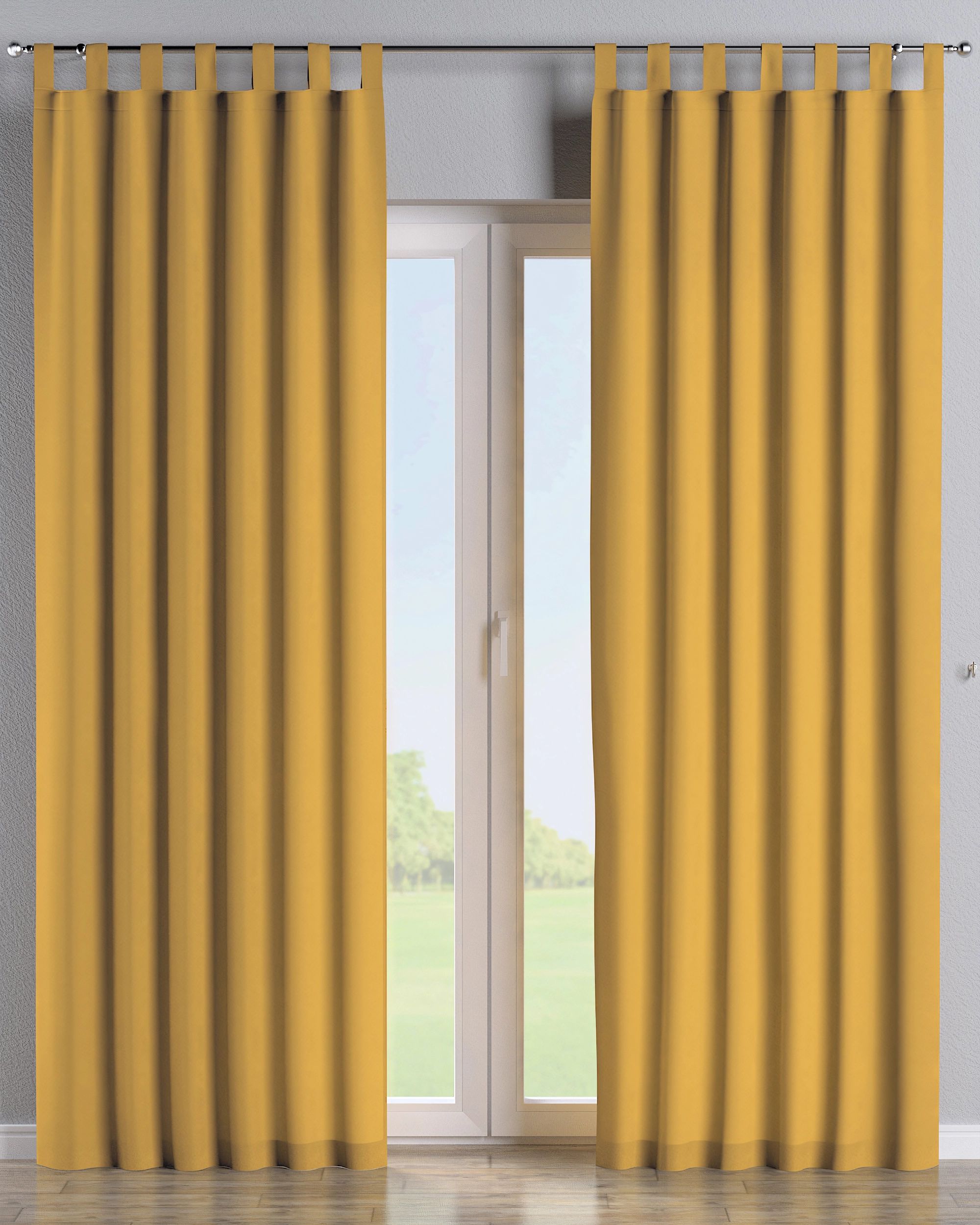 Rideau à pattes 1 pièce couleur jaune