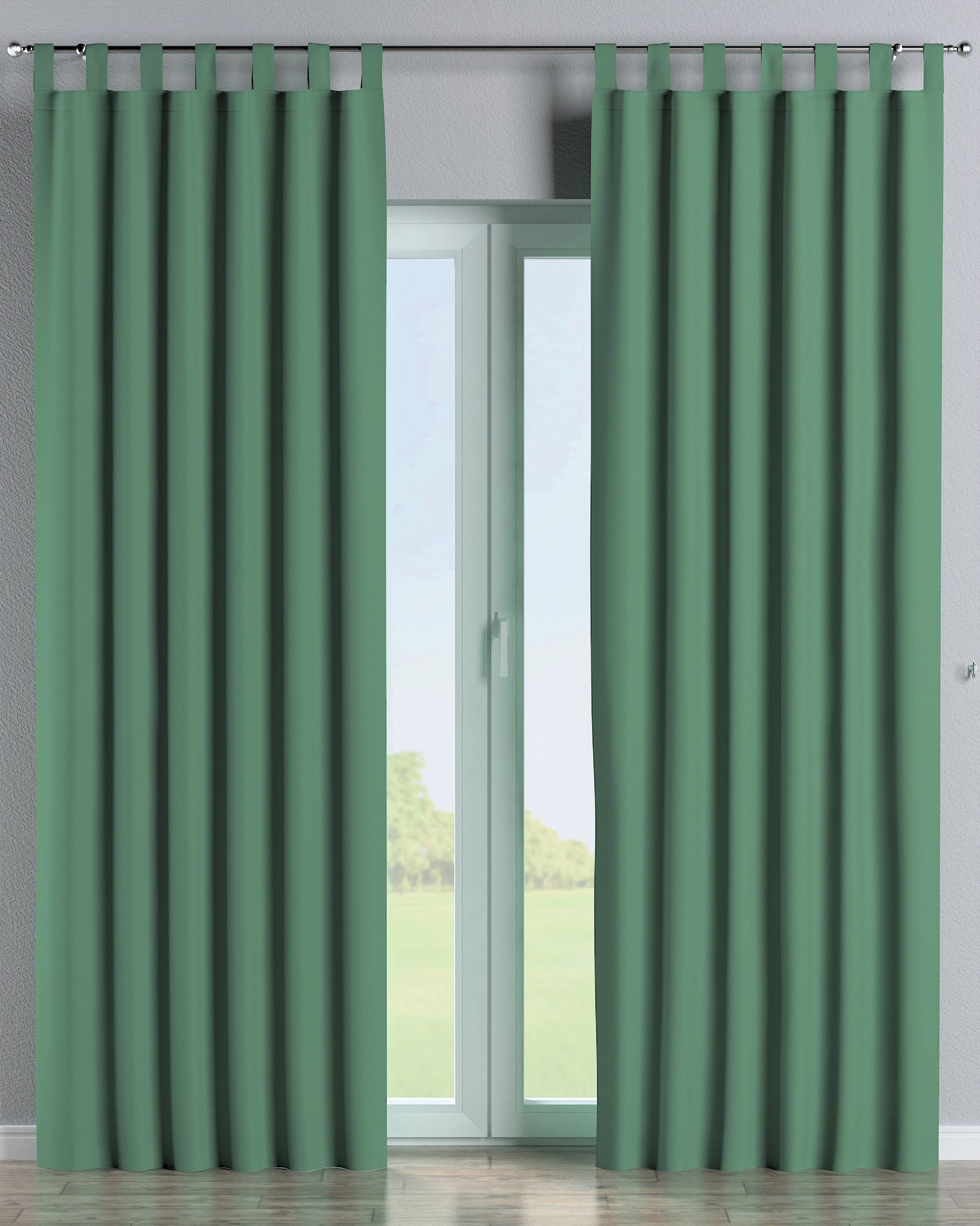 Rideau à pattes 1 pièce couleur vert tissu black-out