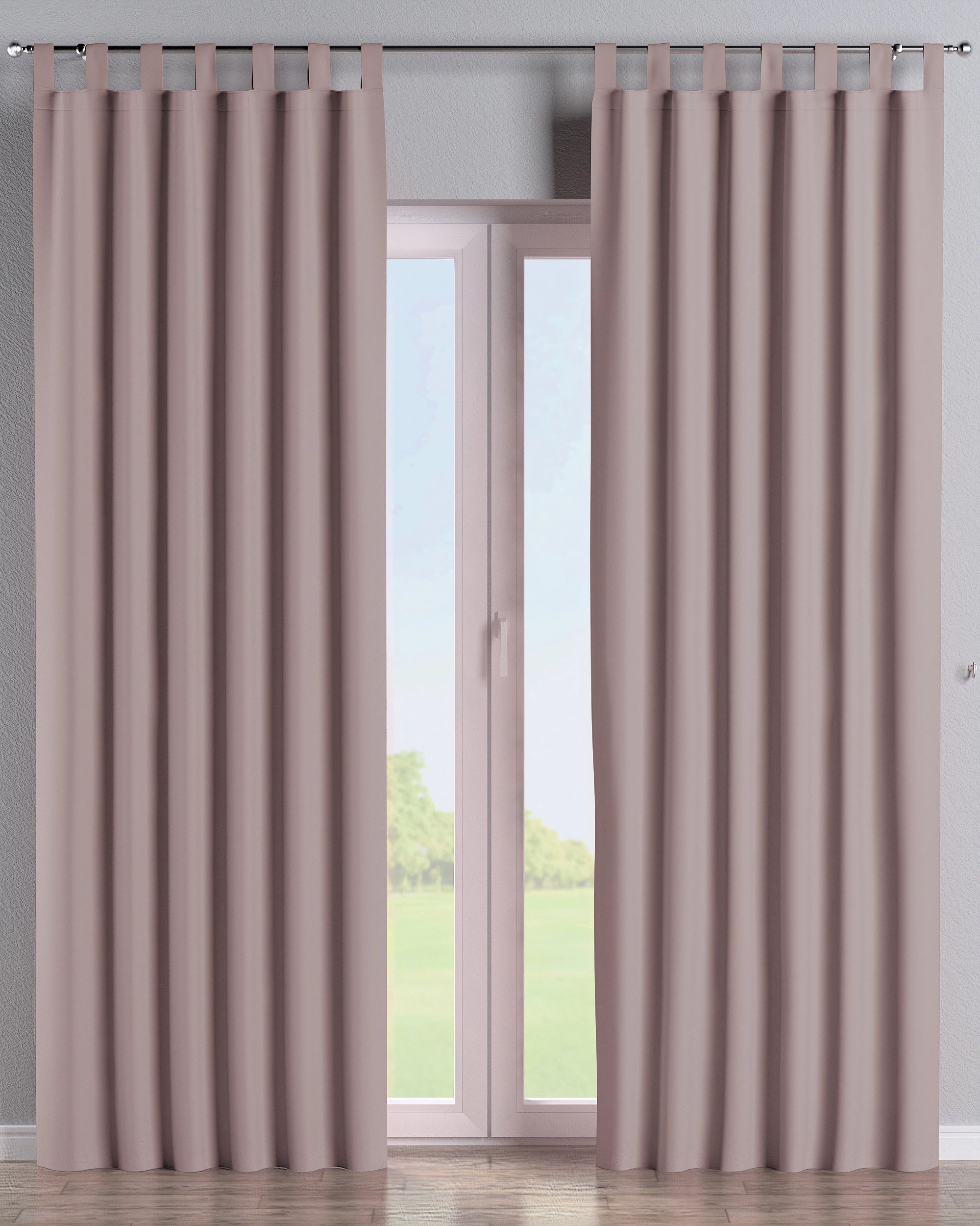 Rideau à pattes 1 pièce couleur rose tissu black-out