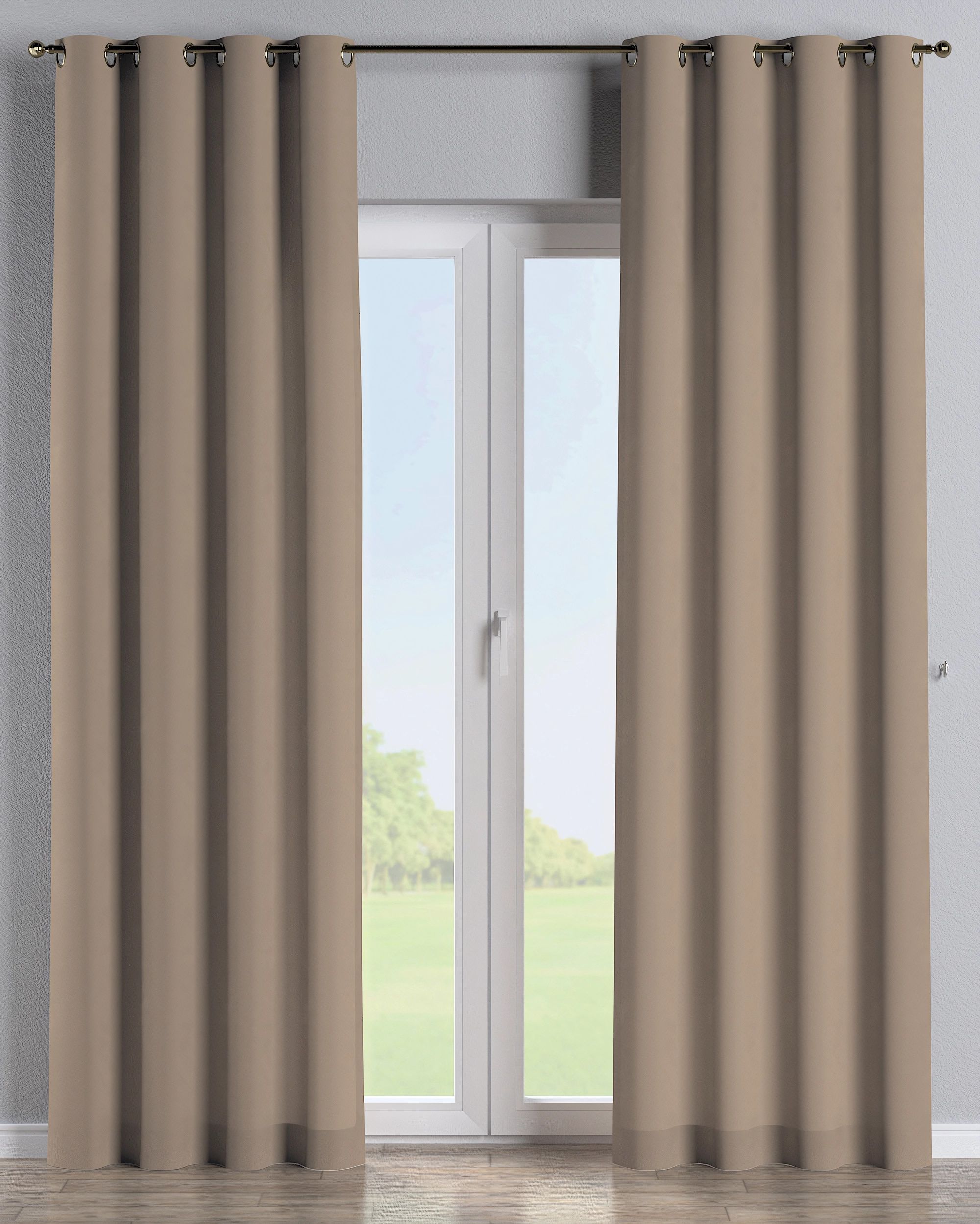 Rideau à œillets 1 pièce couleur beige