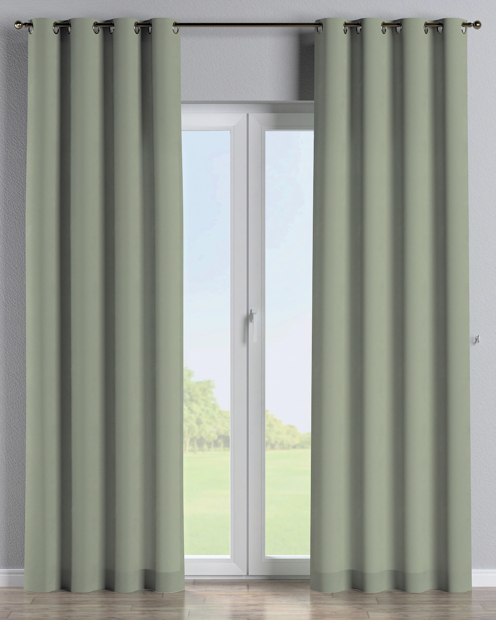 Rideau à œillets 1 pièce couleur vert