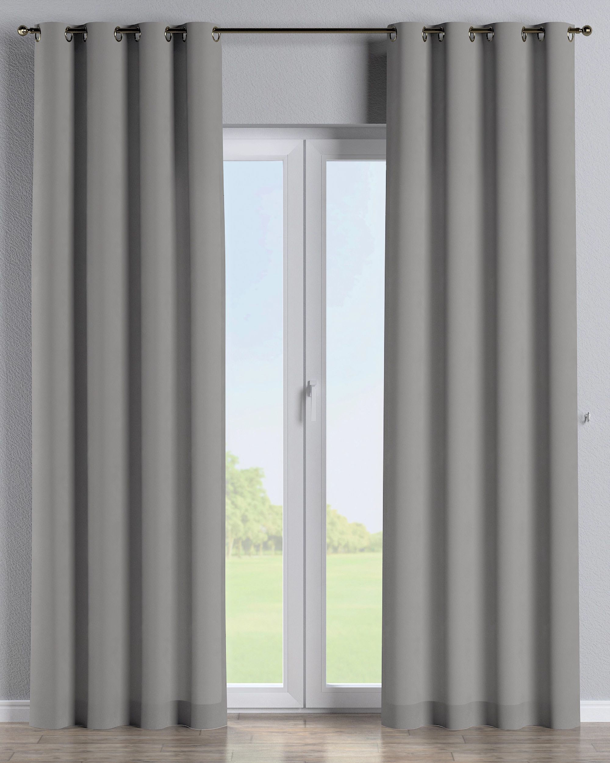 Rideau à œillets 1 pièce couleur gris