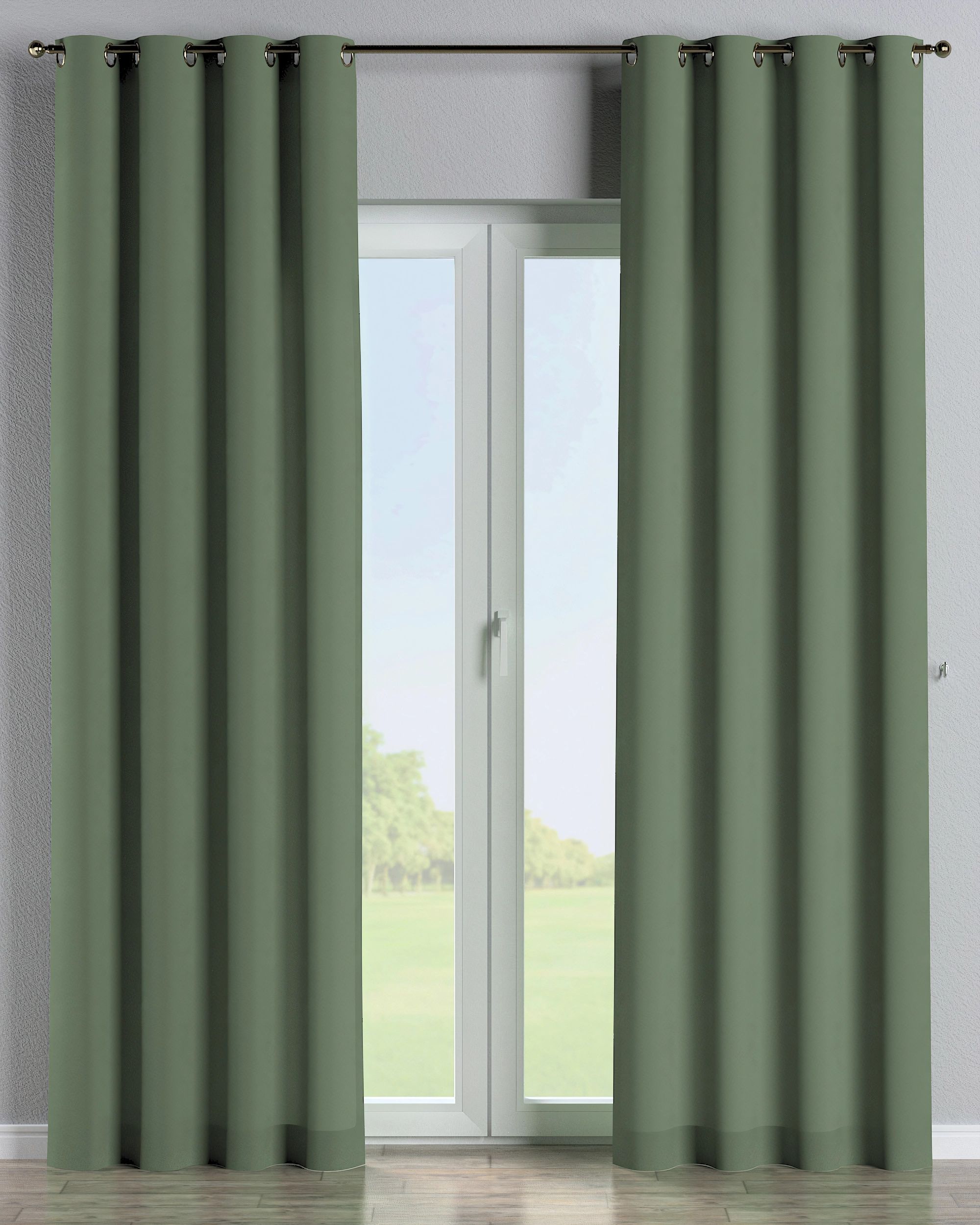 Rideau à œillets 1 pièce couleur vert