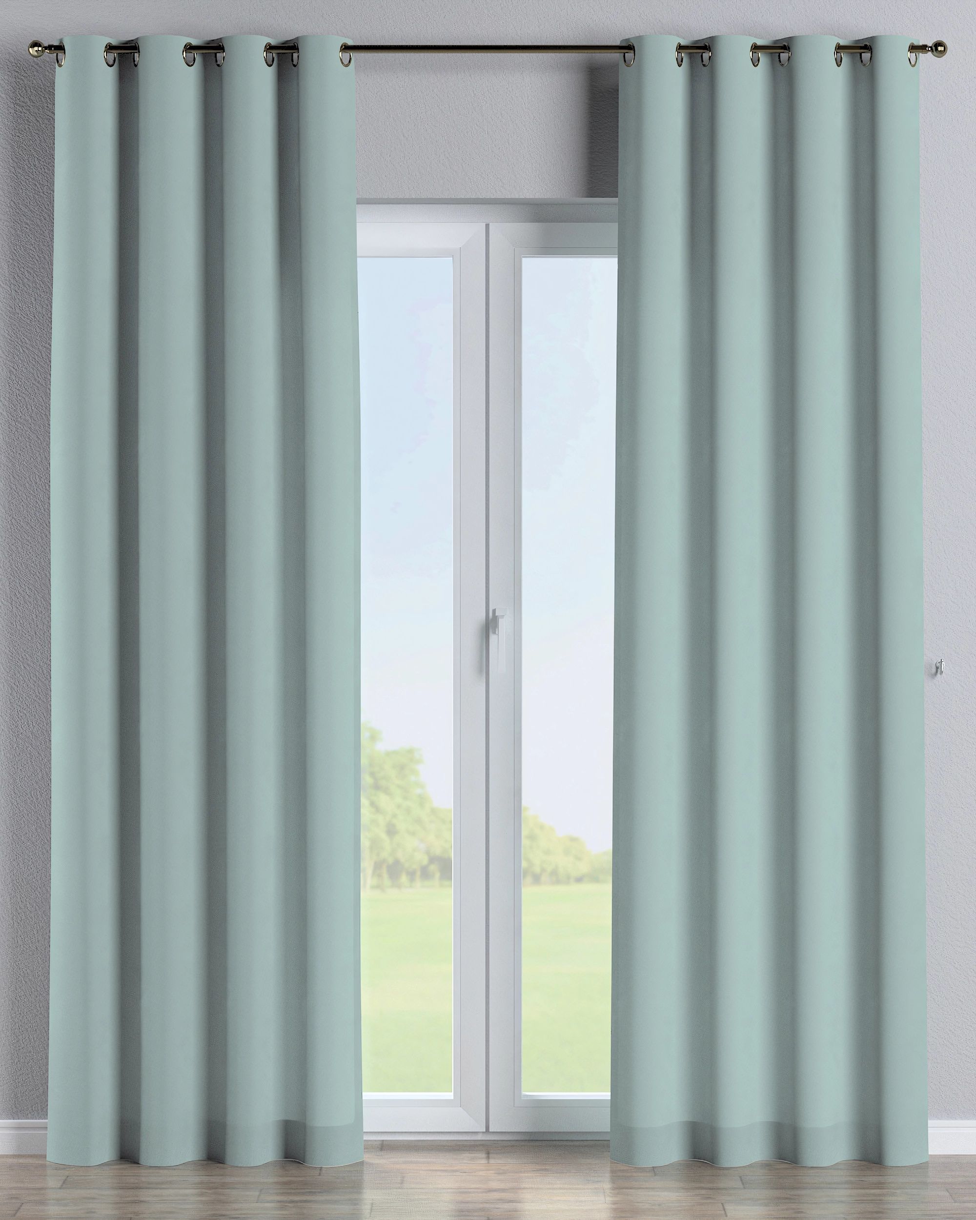Rideau à œillets 1 pièce couleur bleu