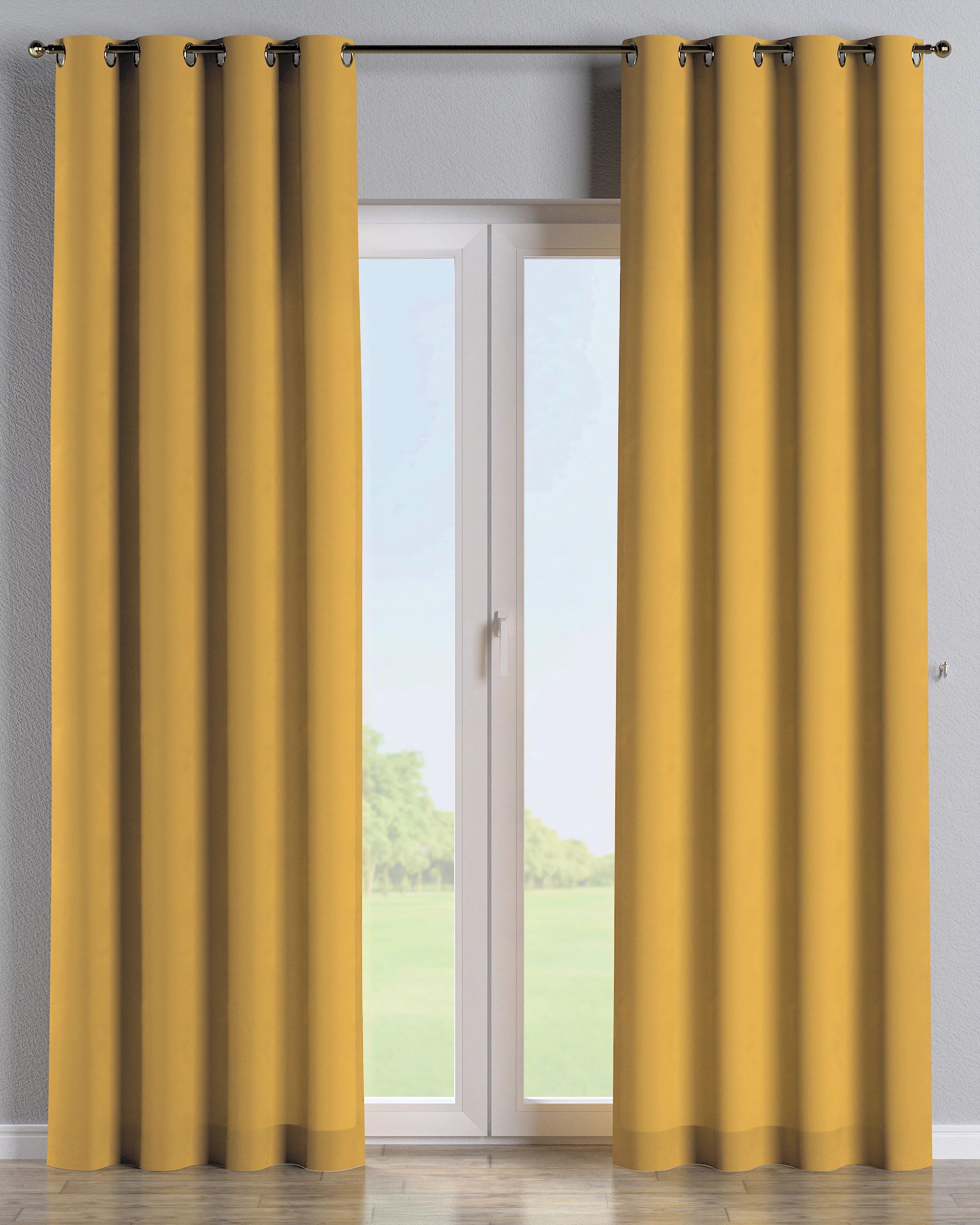 Rideau à œillets 1 pièce couleur jaune