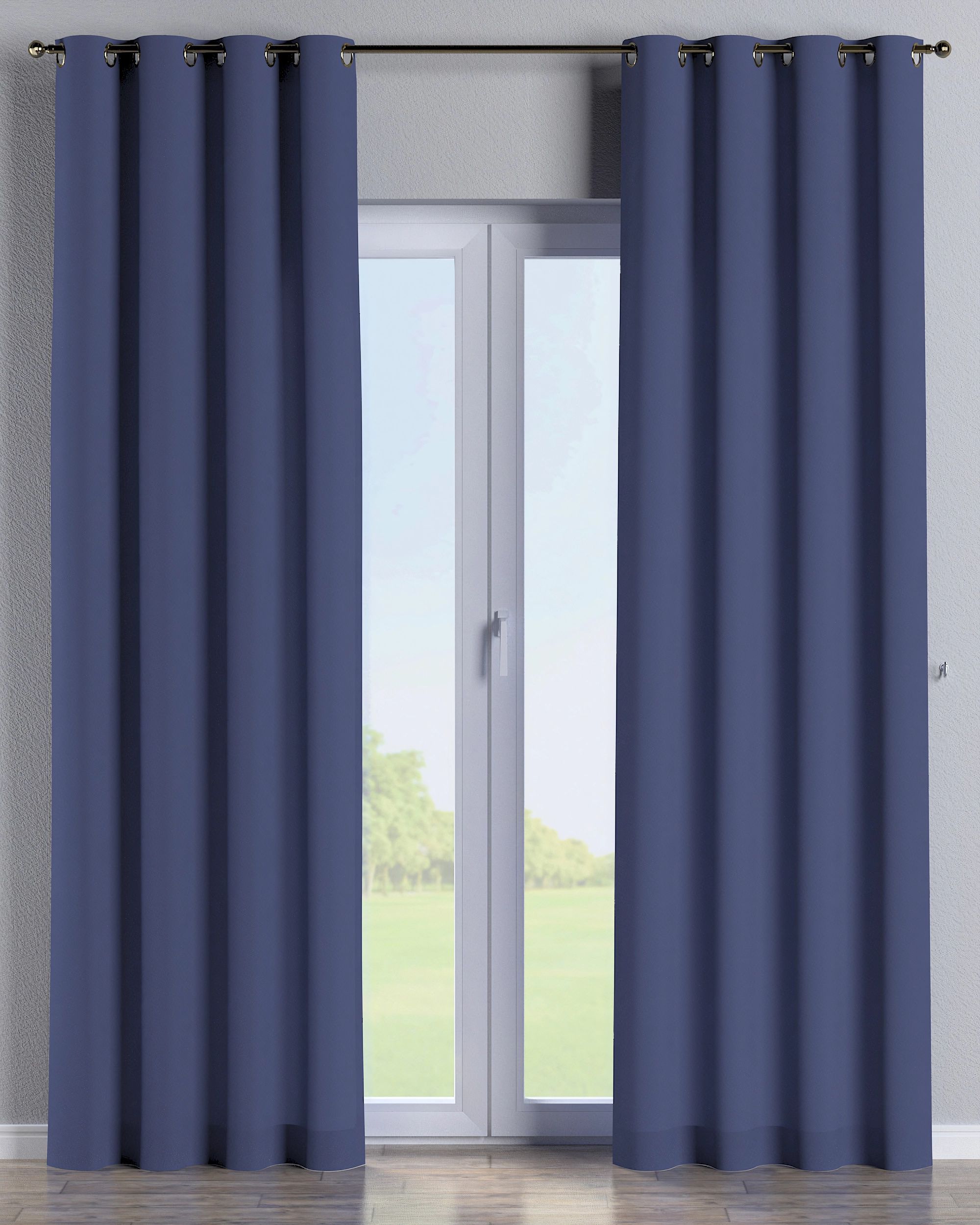 Rideau à œillets 1 pièce couleur bleu marine