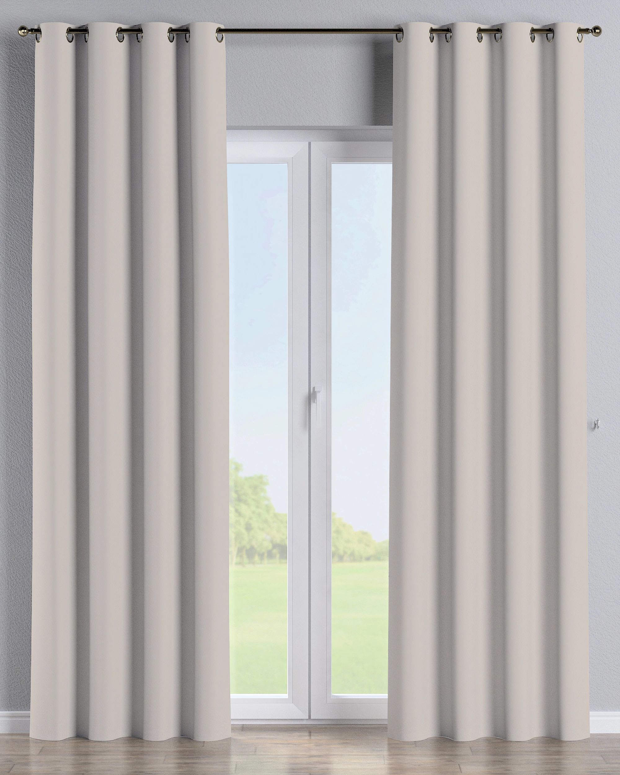 Rideau à œillets 1 pièce couleur beige tissu black-out