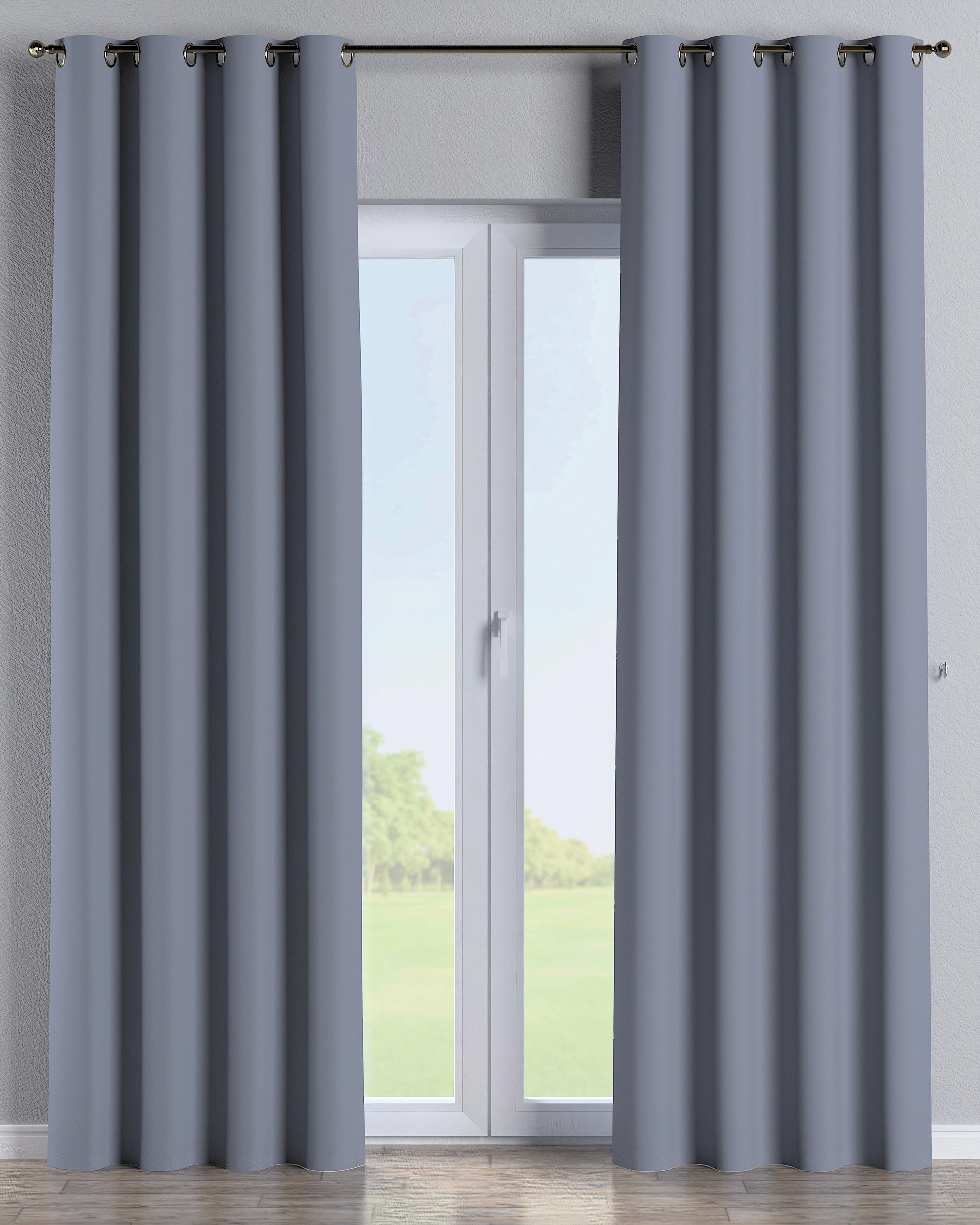Rideau à œillets 1 pièce couleur gris tissu black-out