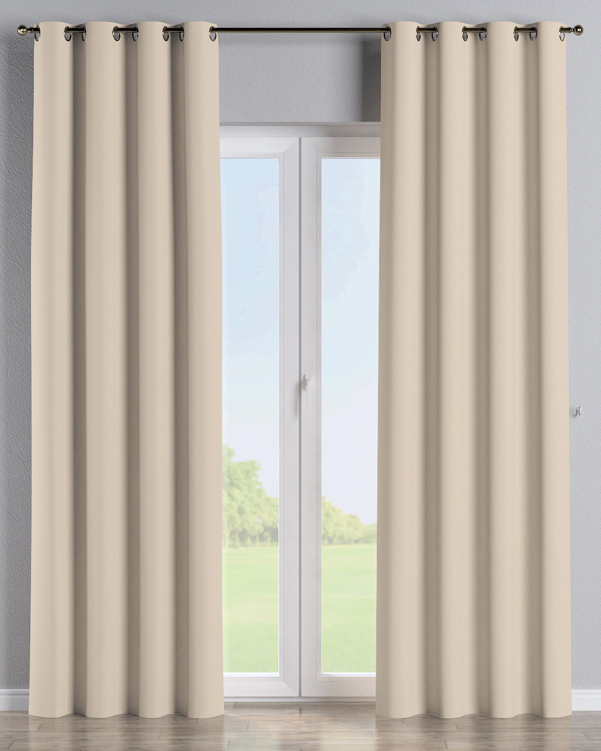 Rideau à œillets 1 pièce couleur beige tissu black-out