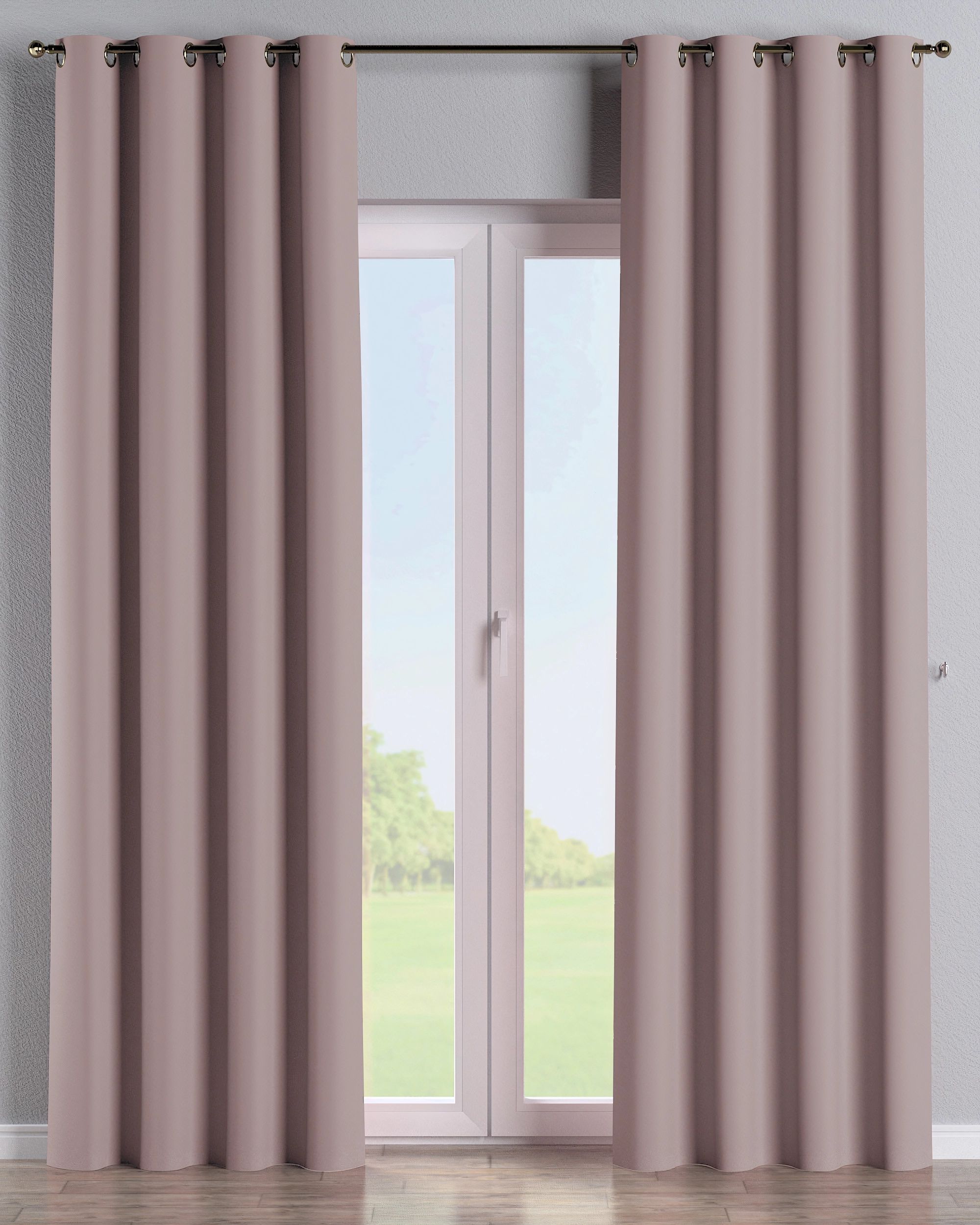 Rideau à œillets 1 pièce couleur rose tissu black-out