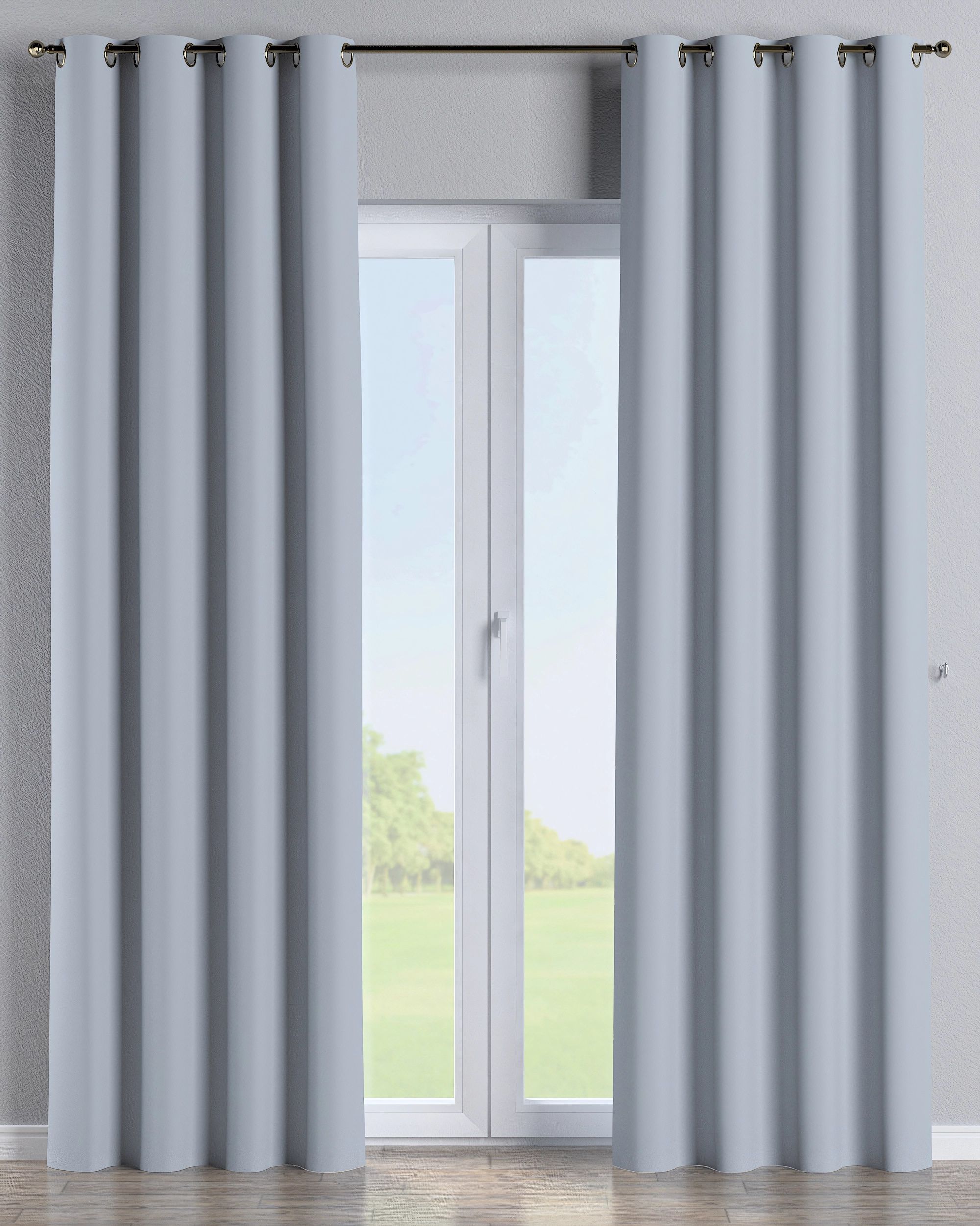 Rideau à œillets 1 pièce couleur gris tissu black-out